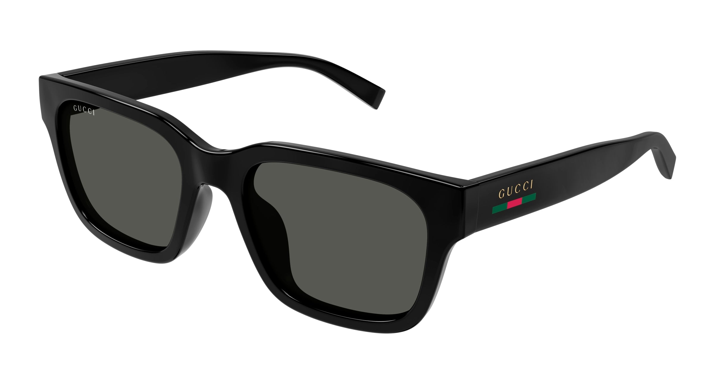 Gucci Uomo Gucci GG1857S 001 Occhiali da sole Iniettato Nero Grigio Squadrata