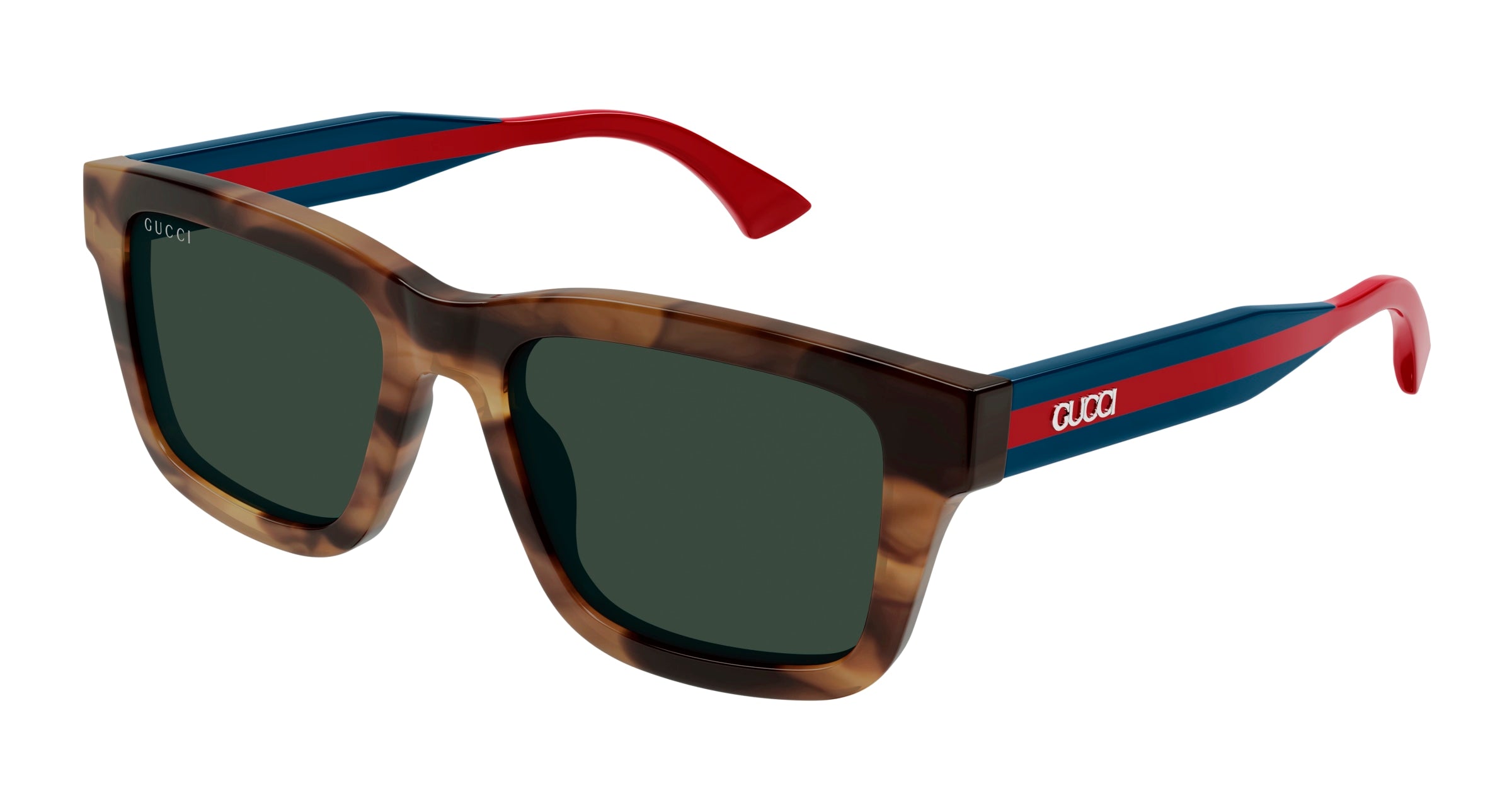 Gucci Uomo Gucci GG1869S 003 Occhiali da sole Acetato Havana Verde Squadrata
