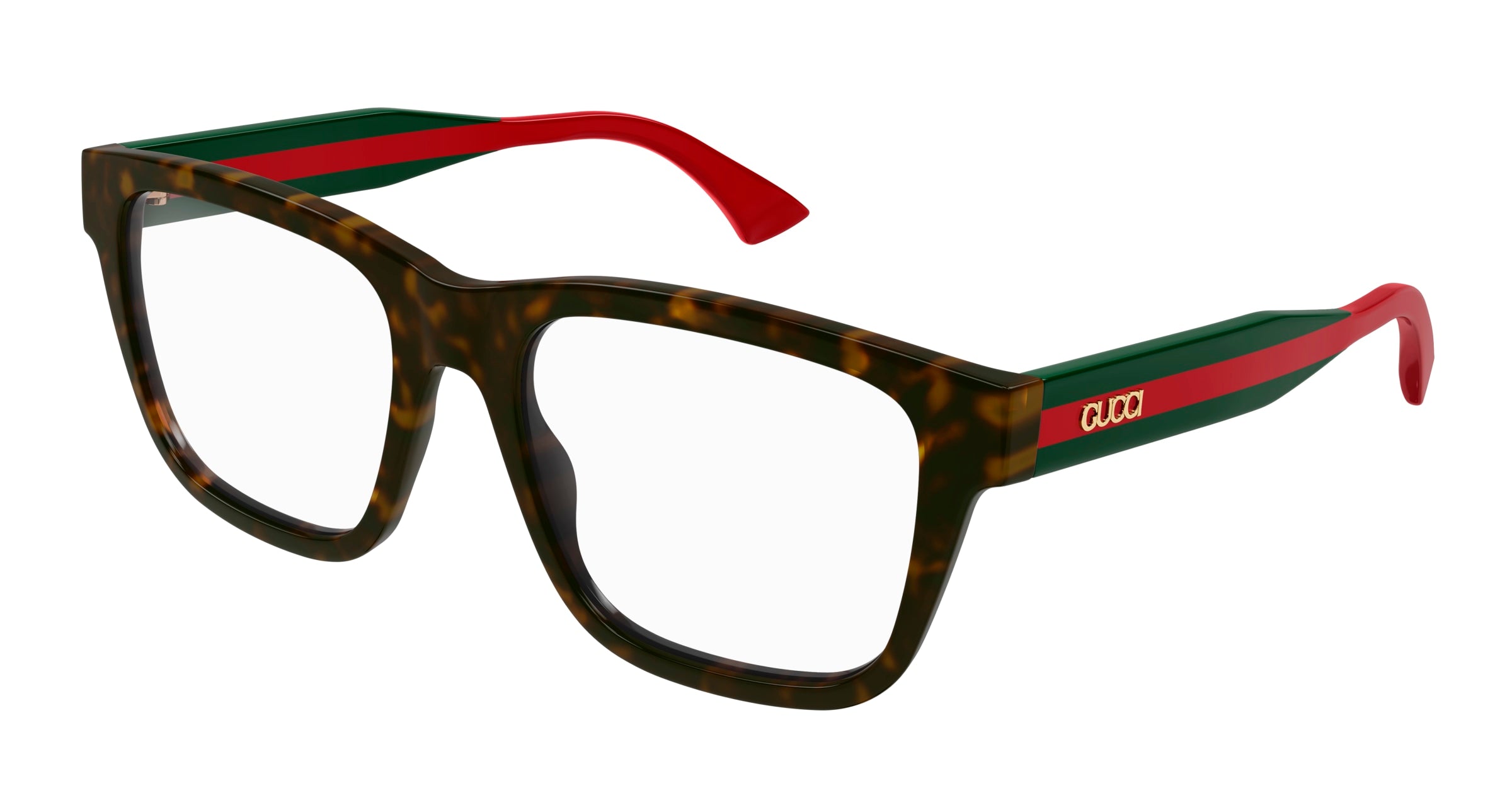 Gucci Uomo Gucci GG1870O 006 Montature da vista Acetato Havana Trasparente Squadrata