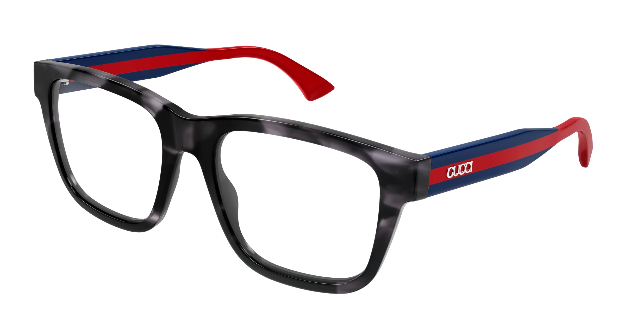 Gucci Uomo Gucci GG1870O 008 Montature da vista Acetato Havana Trasparente Squadrata
