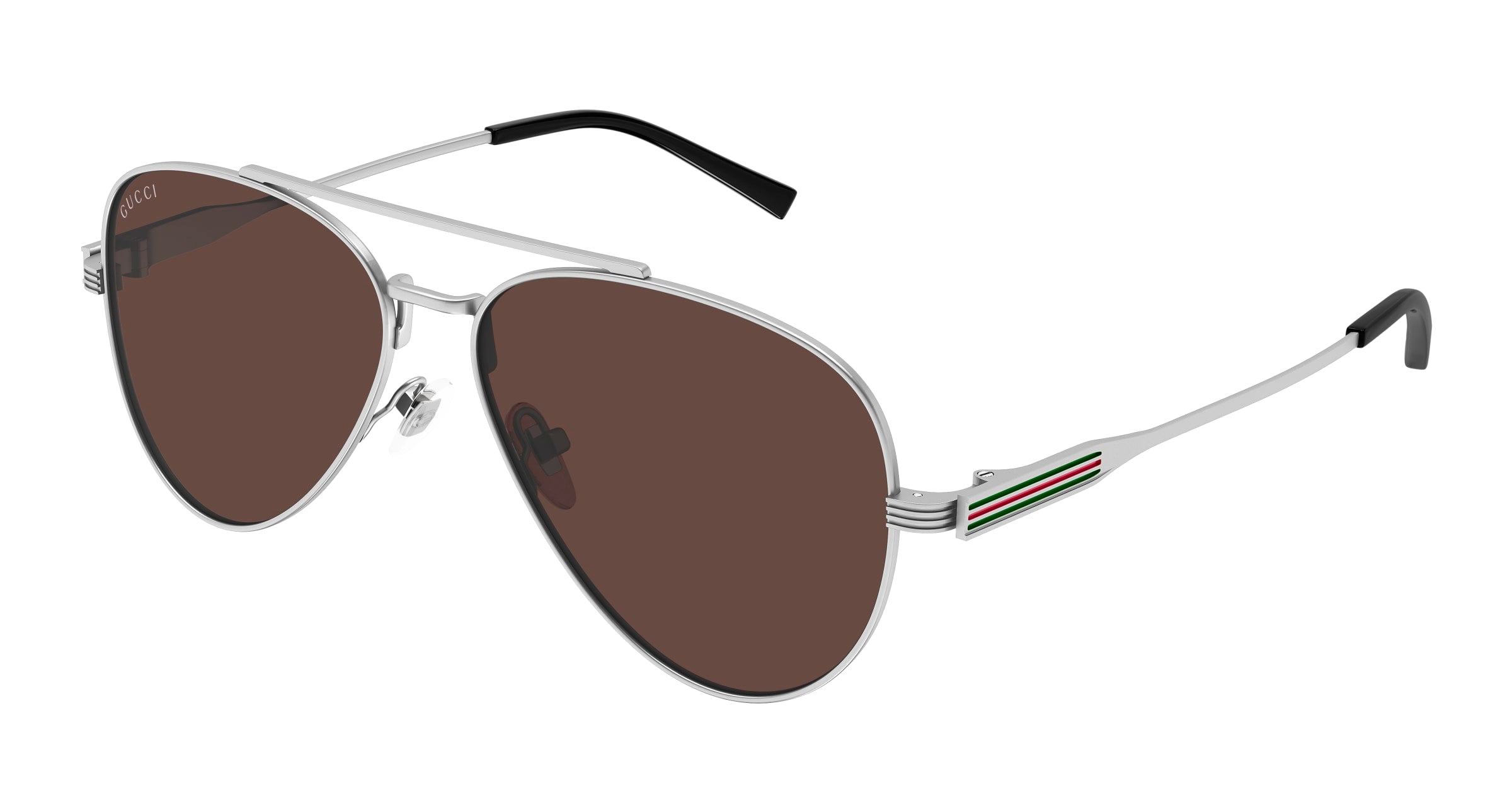 Gucci Uomo Gucci GG1874S 003 Occhiali da sole Metallo Rutenio Marrone Pilot