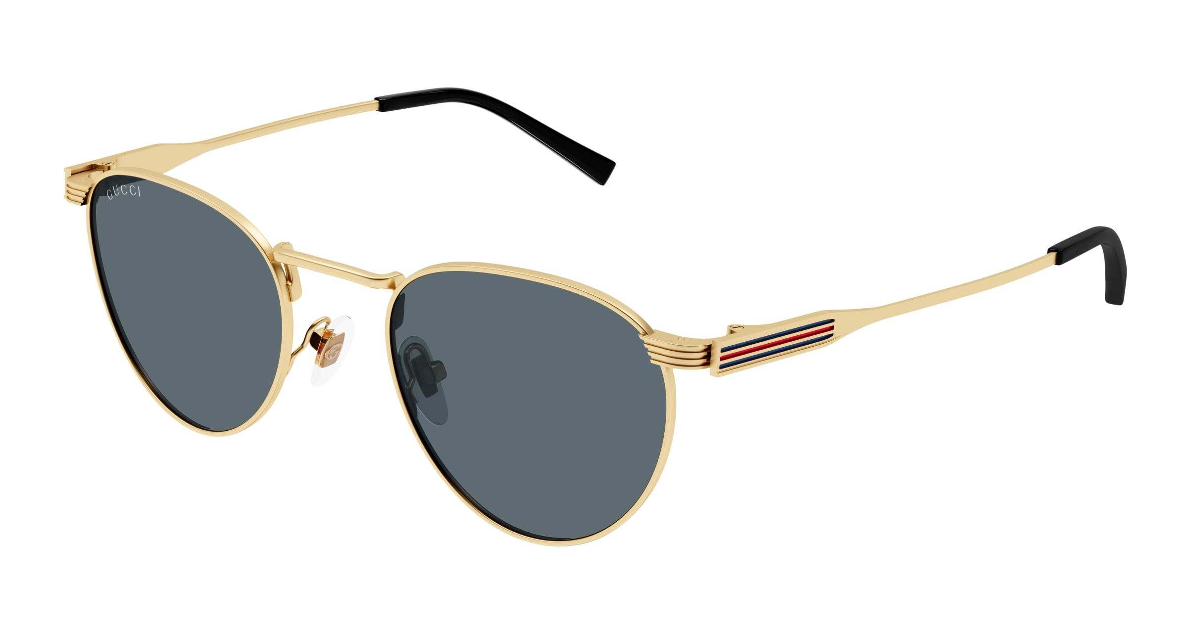 Gucci Uomo Gucci GG1875S 003 Occhiali da sole Metallo Oro Grigio Rotonda