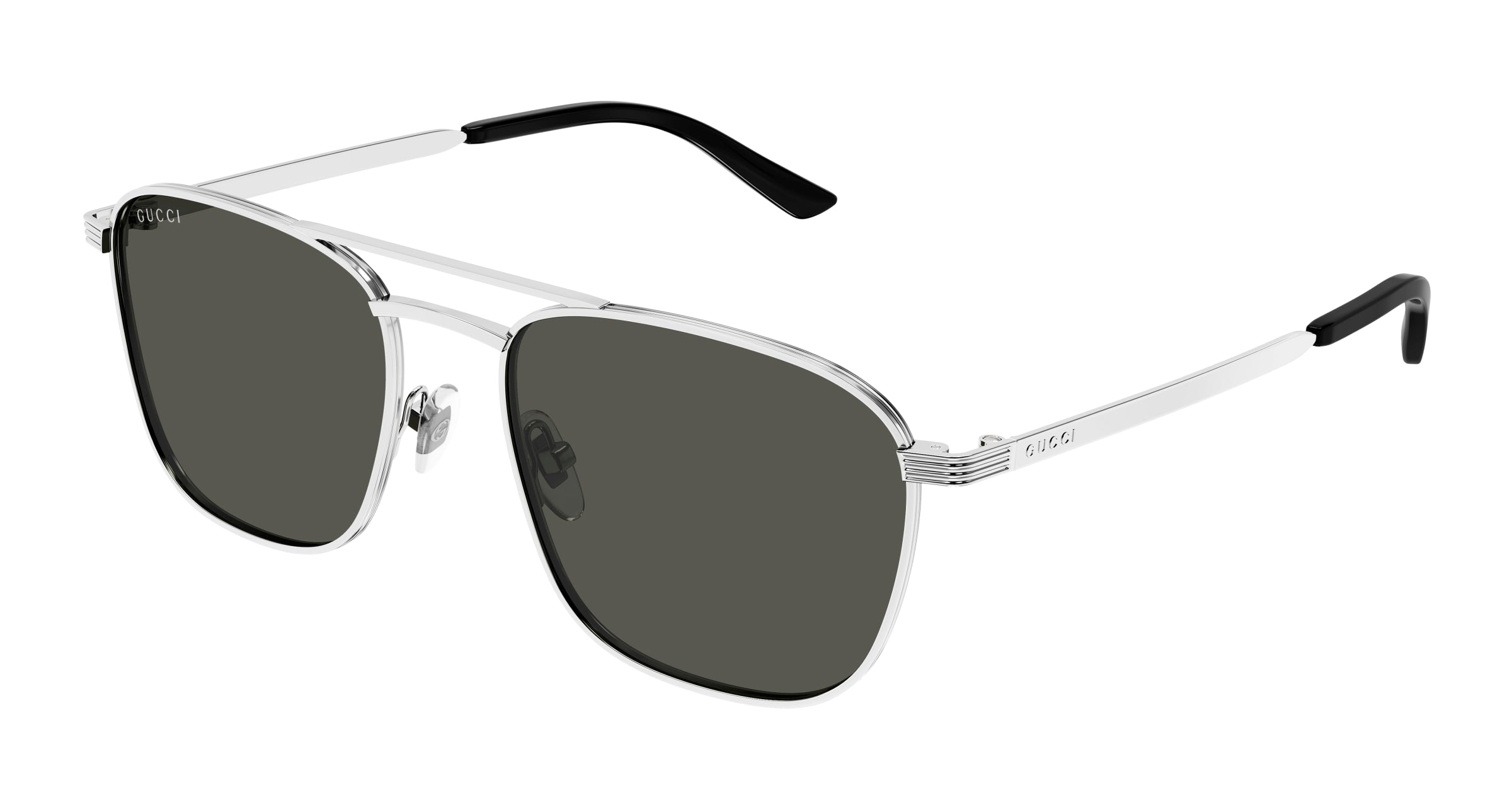 Gucci Uomo Gucci GG1881S 001 Occhiali da sole Metallo Argento Grigio Squadrata