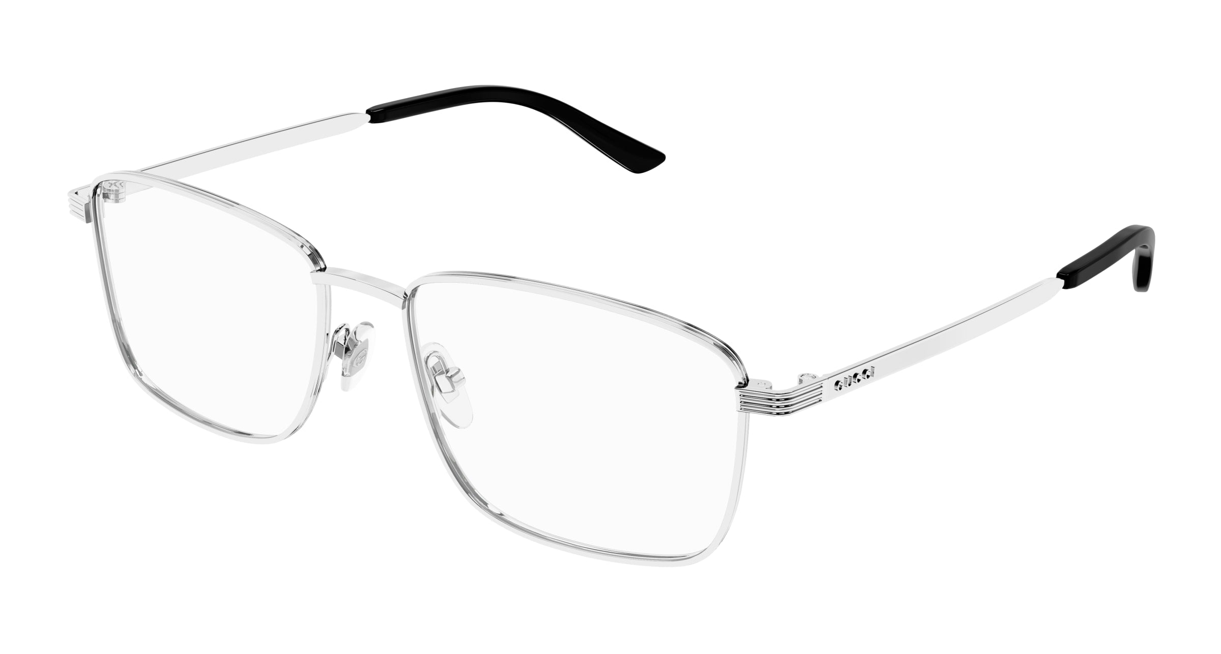 Gucci Uomo Gucci GG1882O 001 Montature da vista Metallo Argento Trasparente Squadrata