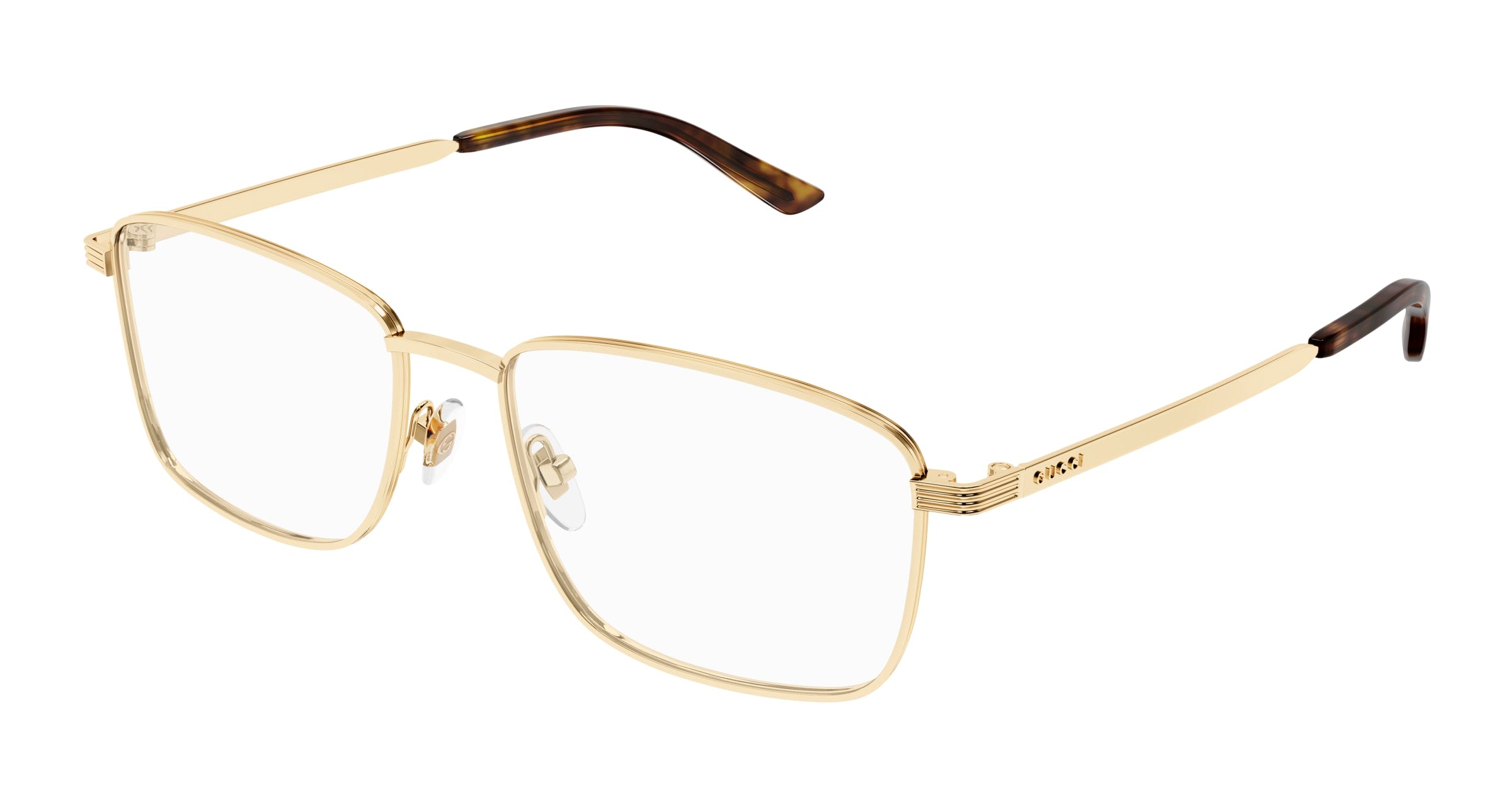 Gucci Uomo Gucci GG1882O 002 Montature da vista Metallo Oro Trasparente Squadrata Gucci Uomo Gucci GG1882O 002 Montature da vista Metallo Oro Trasparente Squadrata