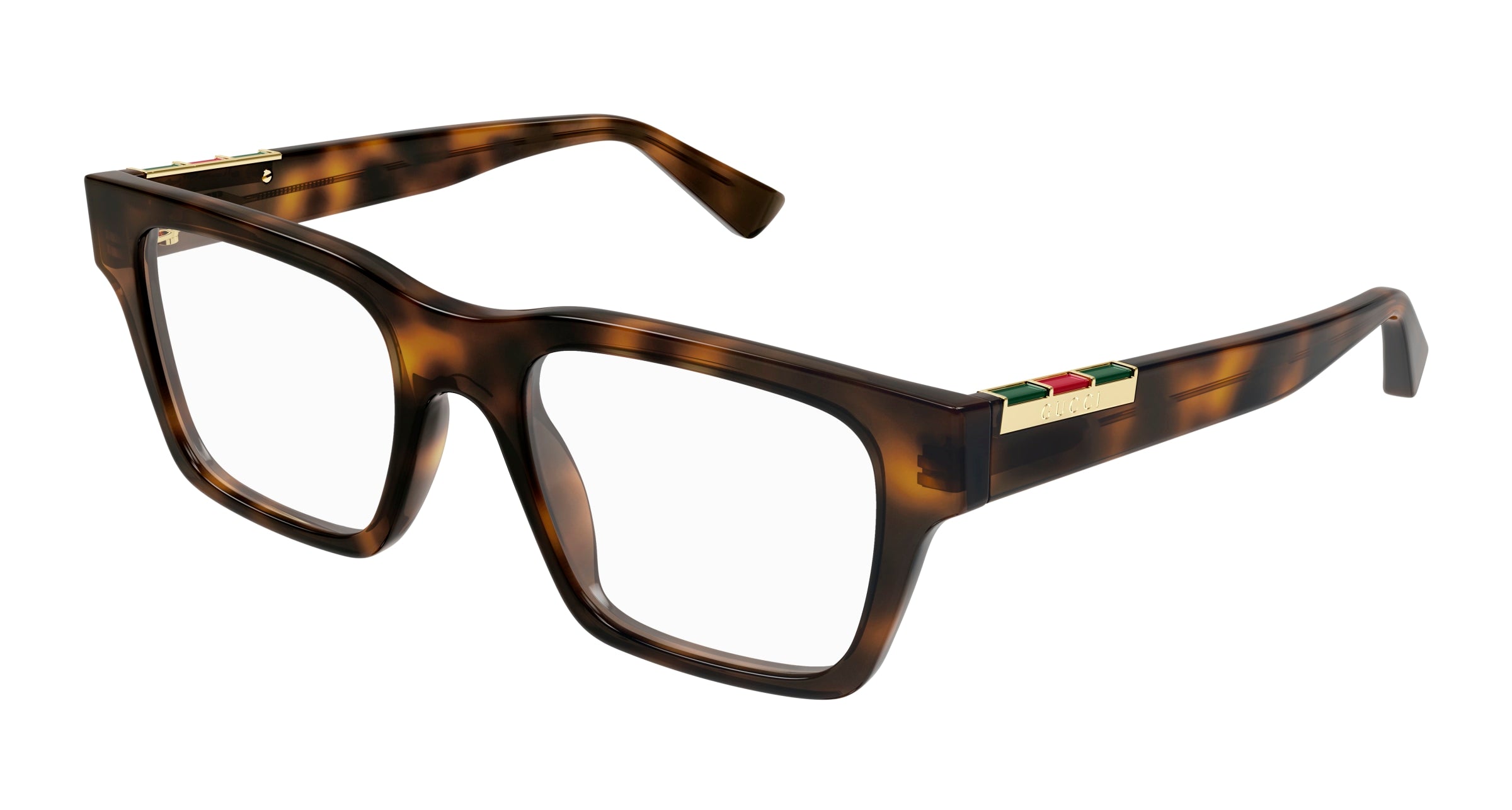 Gucci Uomo Gucci GG1889O 004 Montature da vista Acetato Havana Trasparente Squadrata