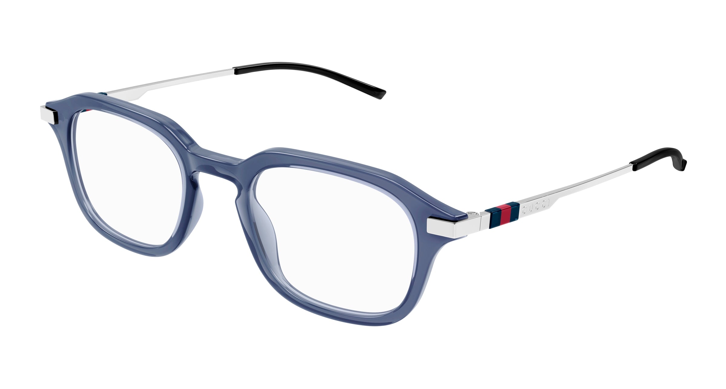 Gucci Uomo Gucci GG1891O 004 Montature da vista Acetato Blu Trasparente Squadrata