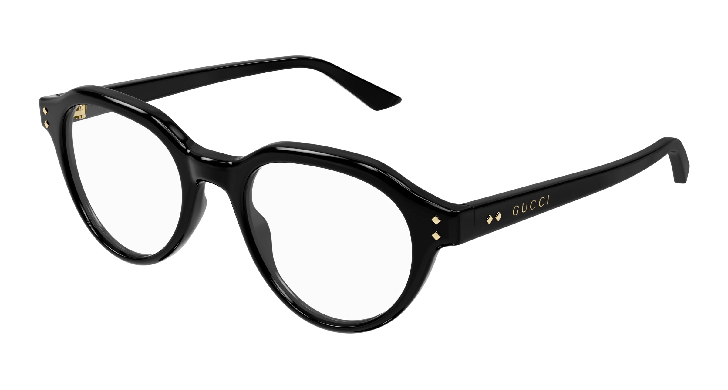 Gucci Uomo Gucci GG1894O 001 Montature da vista Acetato Nero Trasparente Rotonda