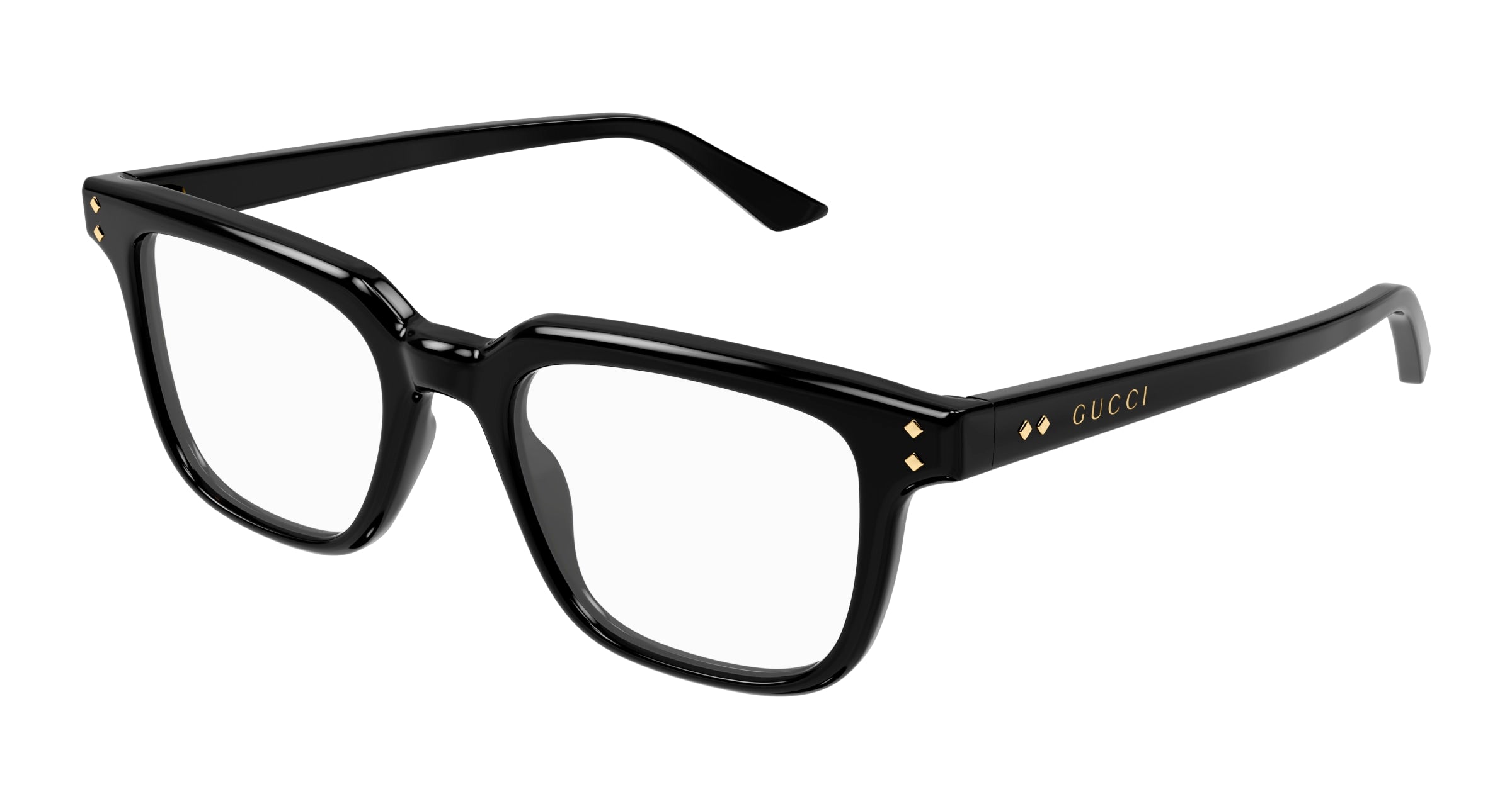 Gucci Uomo Gucci GG1895O 001 Montature da vista Acetato Nero Trasparente Squadrata