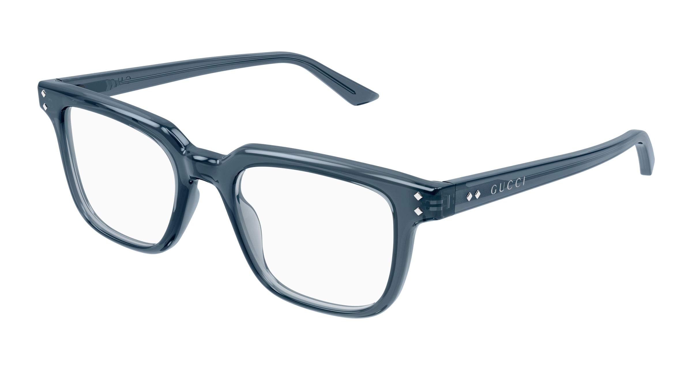Gucci Uomo Gucci GG1895O 003 Montature da vista Acetato Blu Trasparente Squadrata