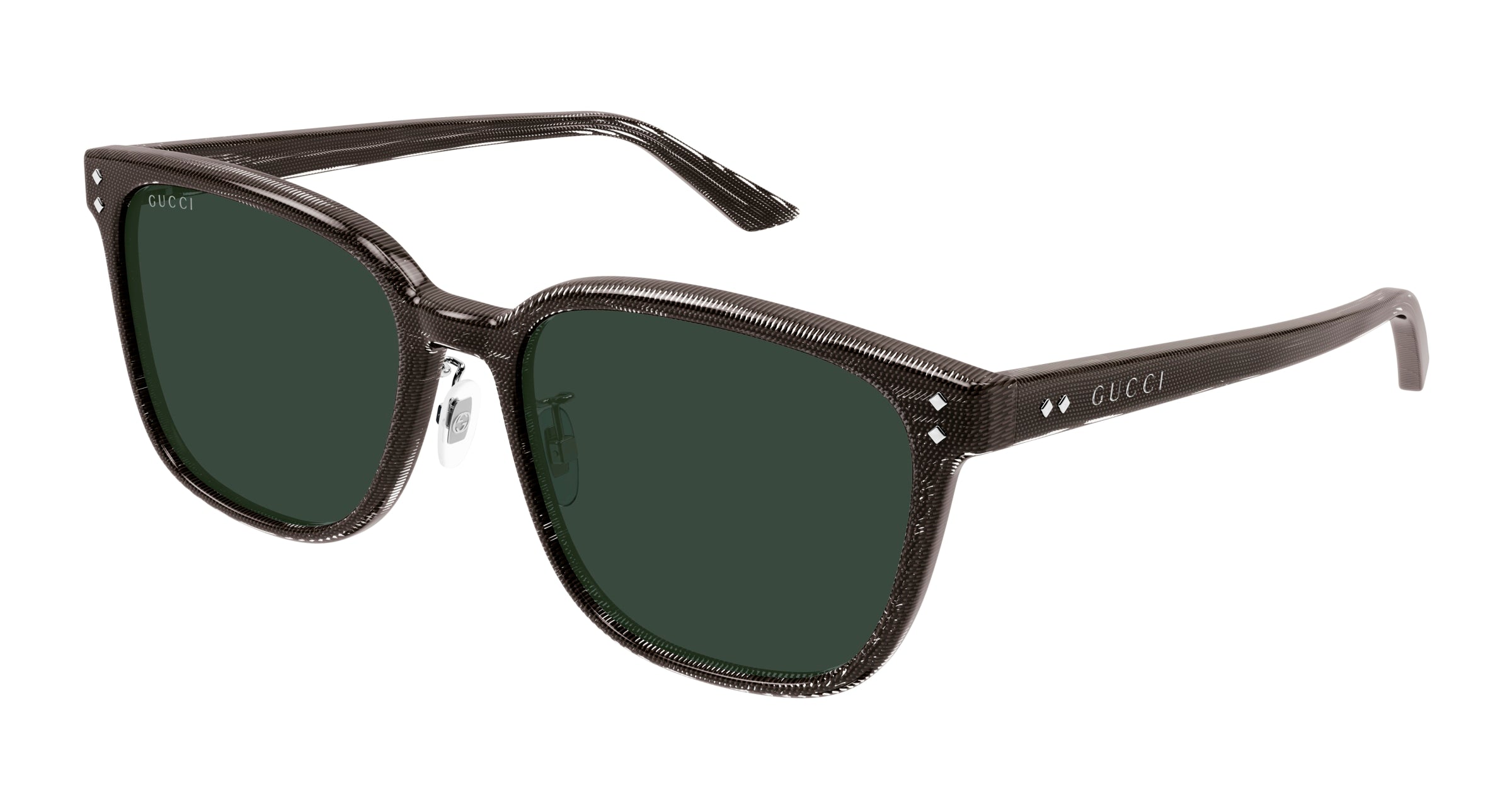 Gucci Uomo Gucci GG1896SK 003 Occhiali da sole Acetato Marrone Verde Squadrata