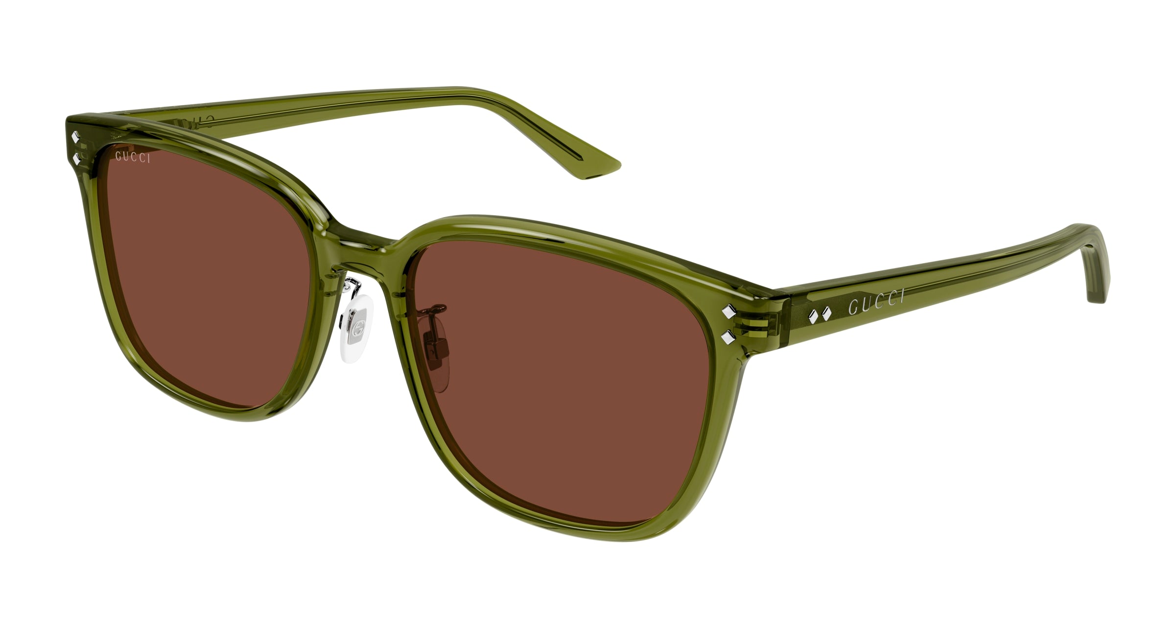 Gucci Uomo Gucci GG1896SK 004 Occhiali da sole Acetato Verde Marrone Squadrata Gucci Uomo Gucci GG1896SK 004 Occhiali da sole Acetato Verde Marrone Squadrata