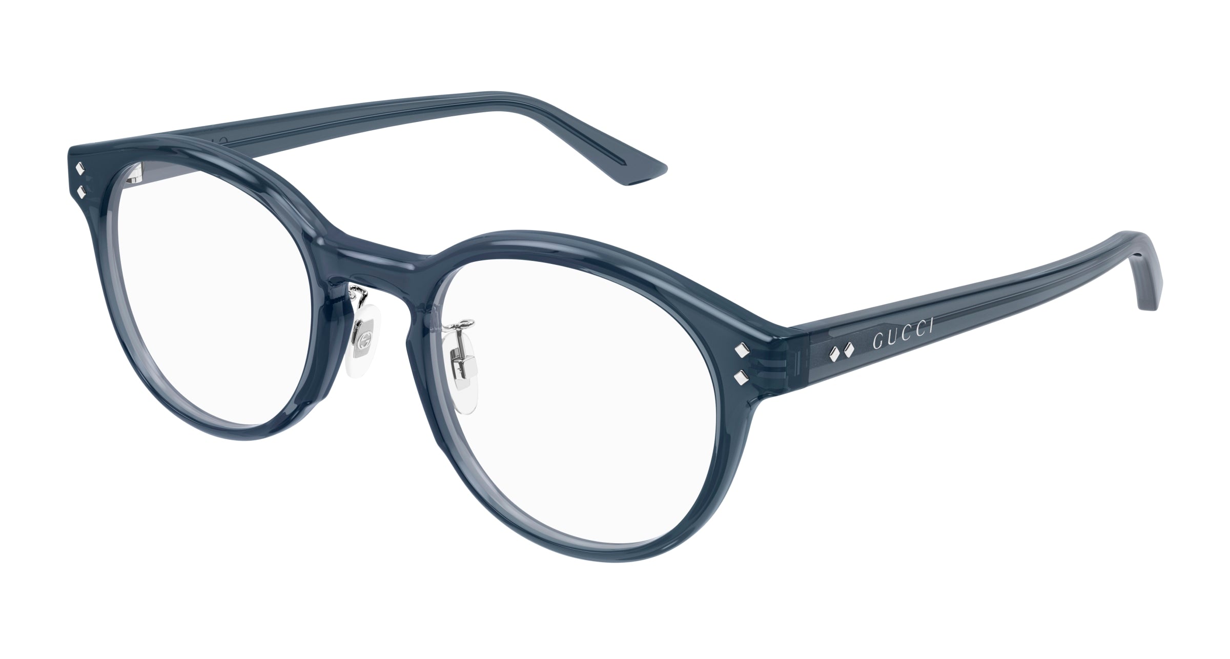 Gucci Uomo Gucci GG1898OA 003 Montature da vista Acetato Blu Trasparente Rotonda