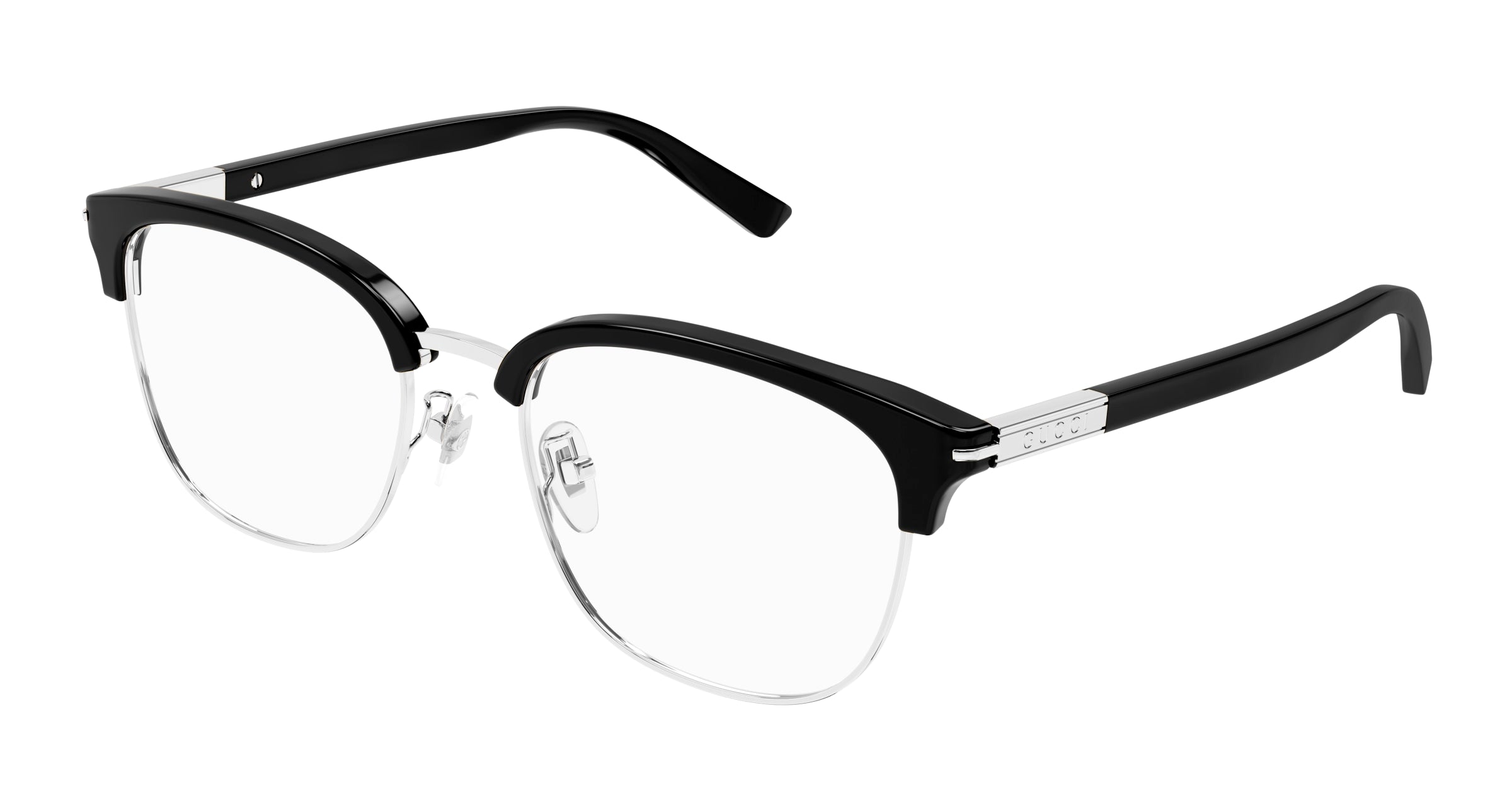 Gucci Uomo Gucci GG1901OA 002 Montature da vista Acetato Nero Trasparente Rotonda