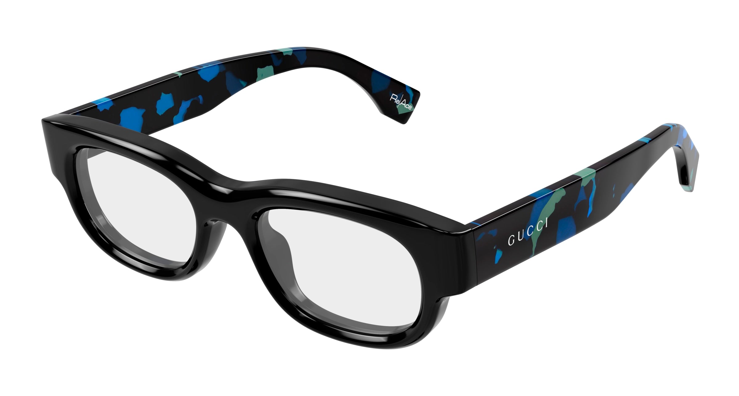 Gucci Uomo Gucci GG1910O 002 Montature da vista Acetato Nero Trasparente Squadrata