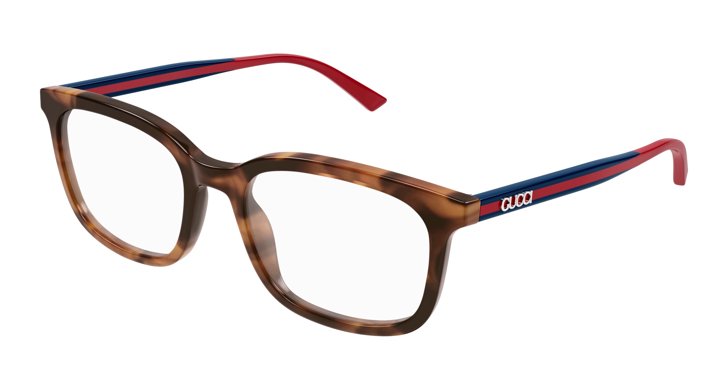 Gucci Uomo Gucci GG1928O 003 Montature da vista Acetato Havana Trasparente Squadrata