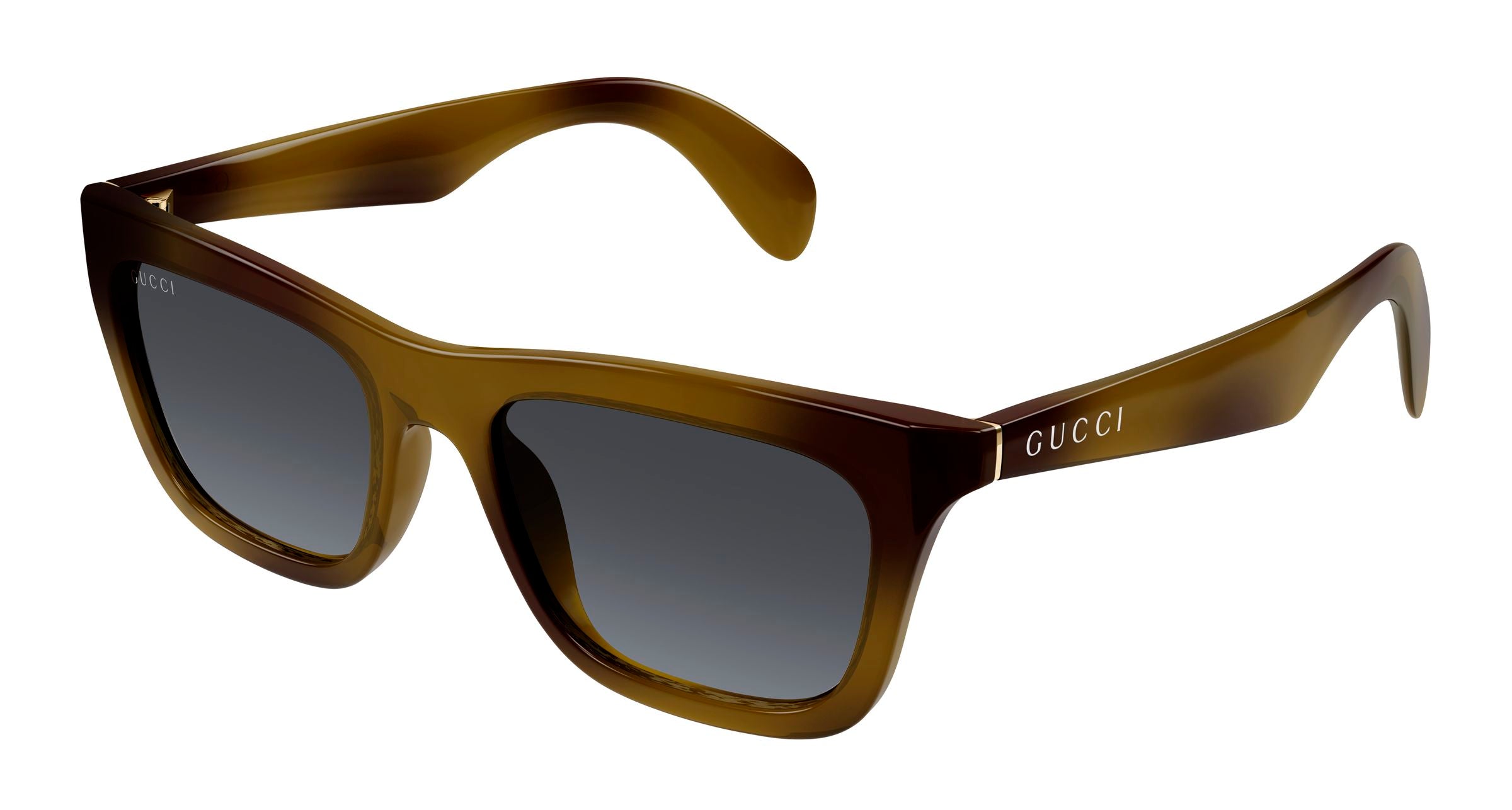 Gucci Uomo Gucci GG1933S 003 Occhiali da sole Iniettato Havana Grigio Squadrata
