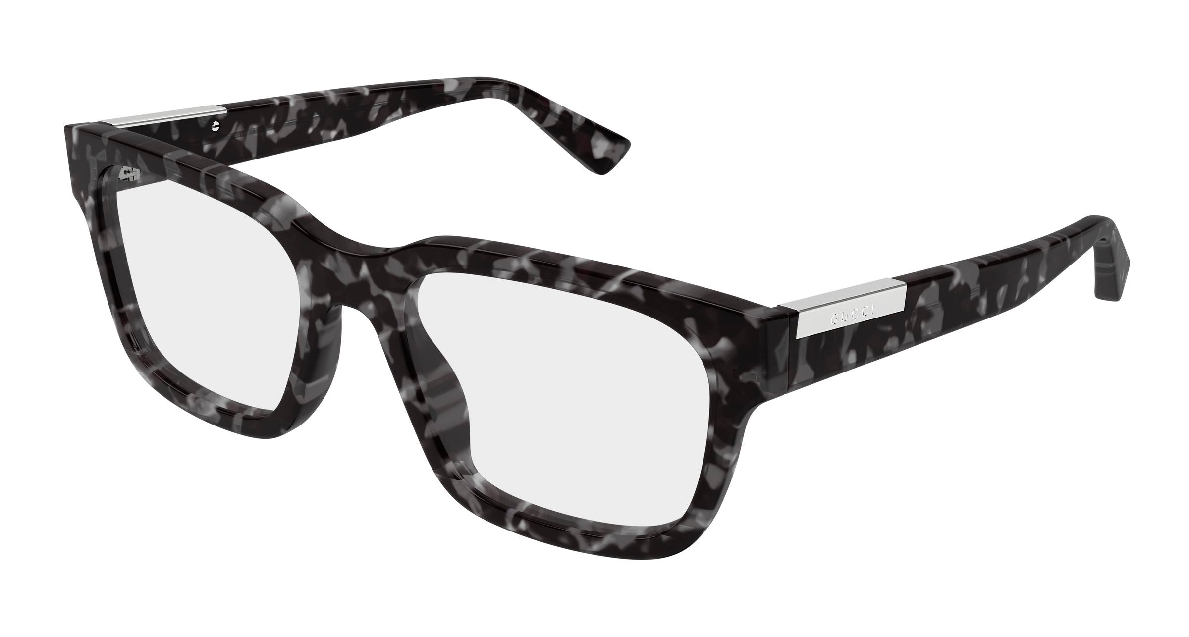 Gucci Uomo Gucci GG1961O 002 Montature da vista Acetato Havana Trasparente Squadrata