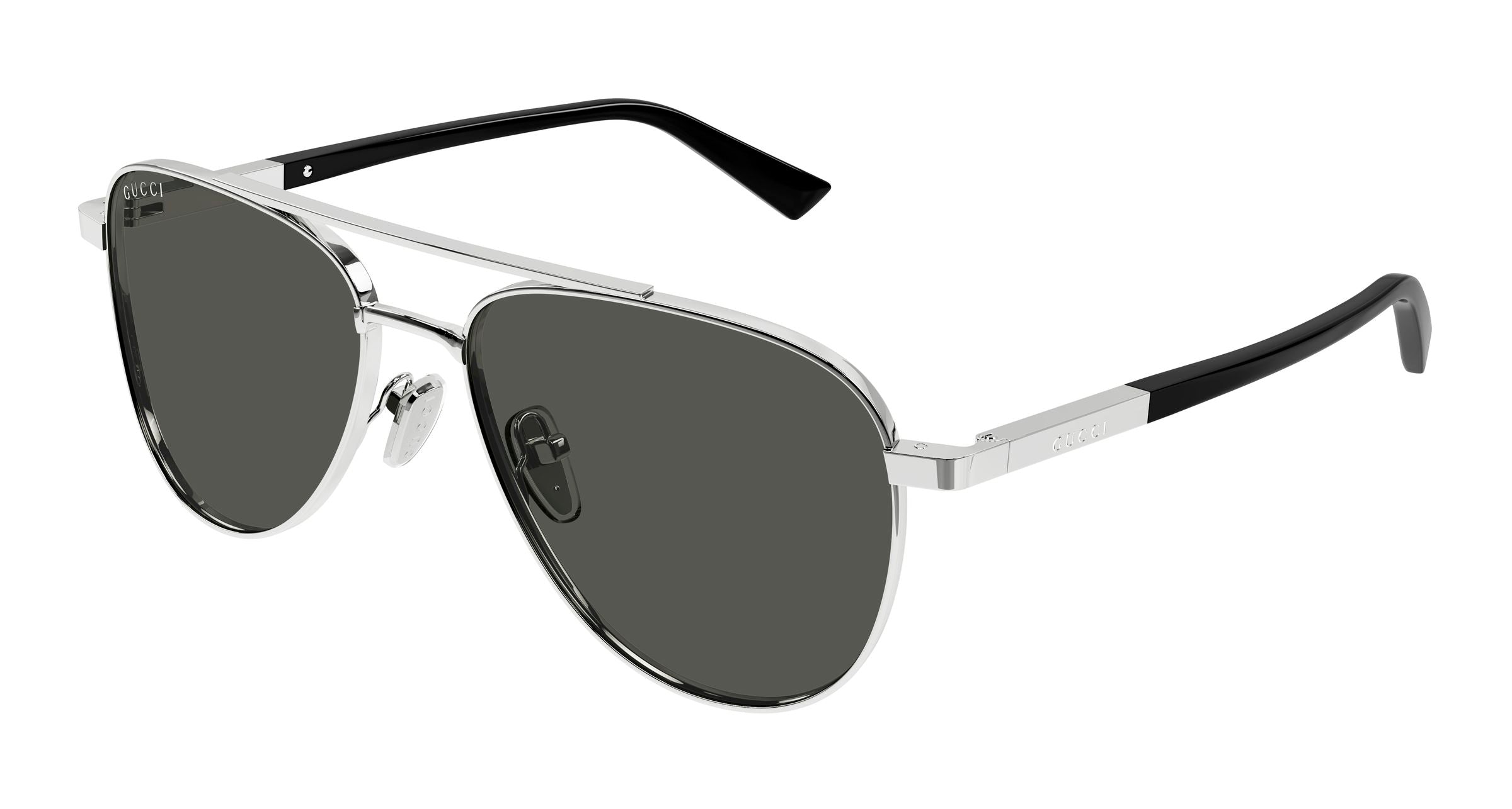 Gucci Uomo Gucci GG1962S 001 Occhiali da sole Metallo Argento Grigio Pilot Gucci Uomo Gucci GG1962S 001 Occhiali da sole Metallo Argento Grigio Pilot