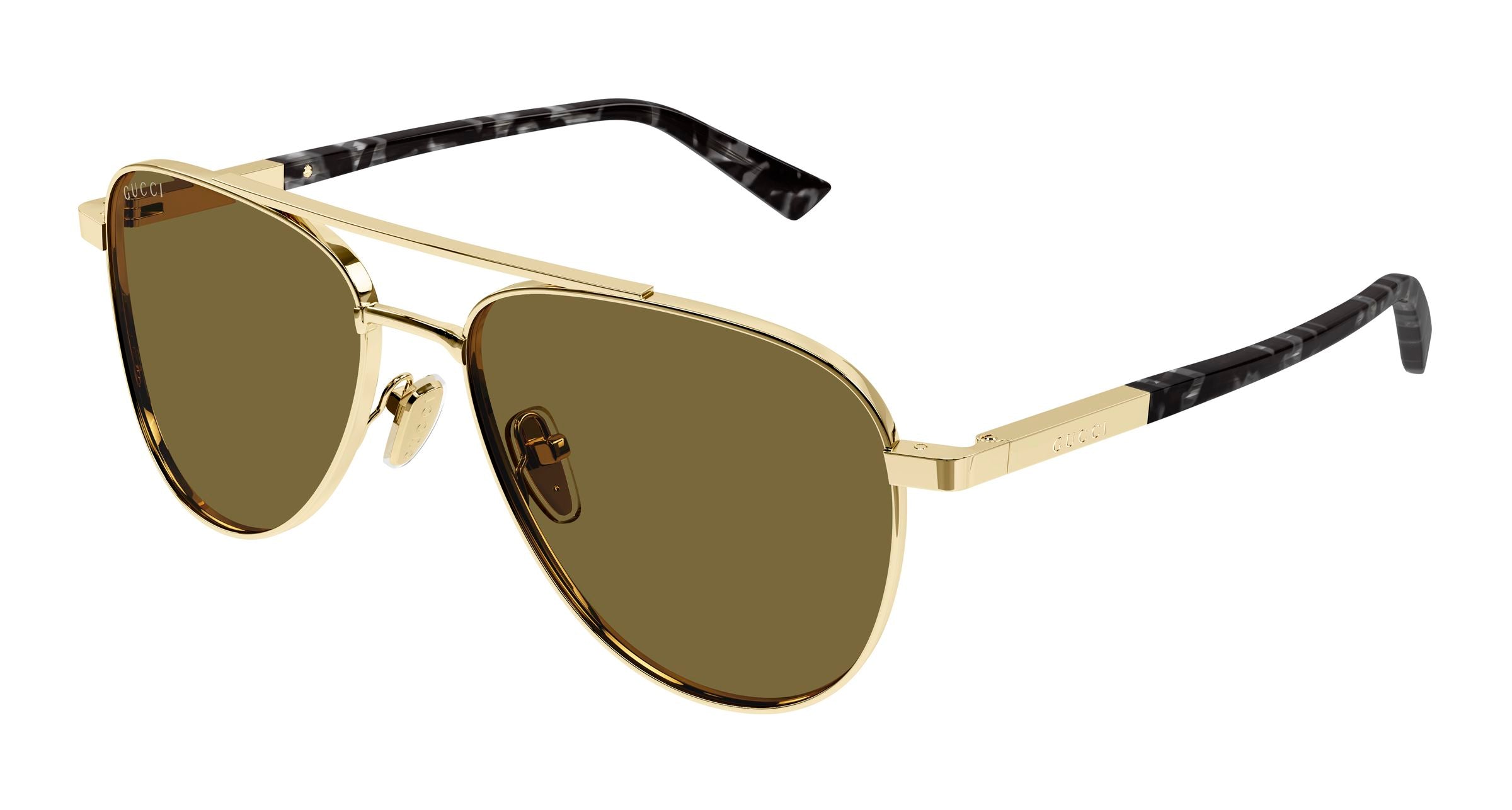 Gucci Uomo Gucci GG1962S 004 Occhiali da sole Metallo Oro Marrone Pilot Gucci Uomo Gucci GG1962S 004 Occhiali da sole Metallo Oro Marrone Pilot