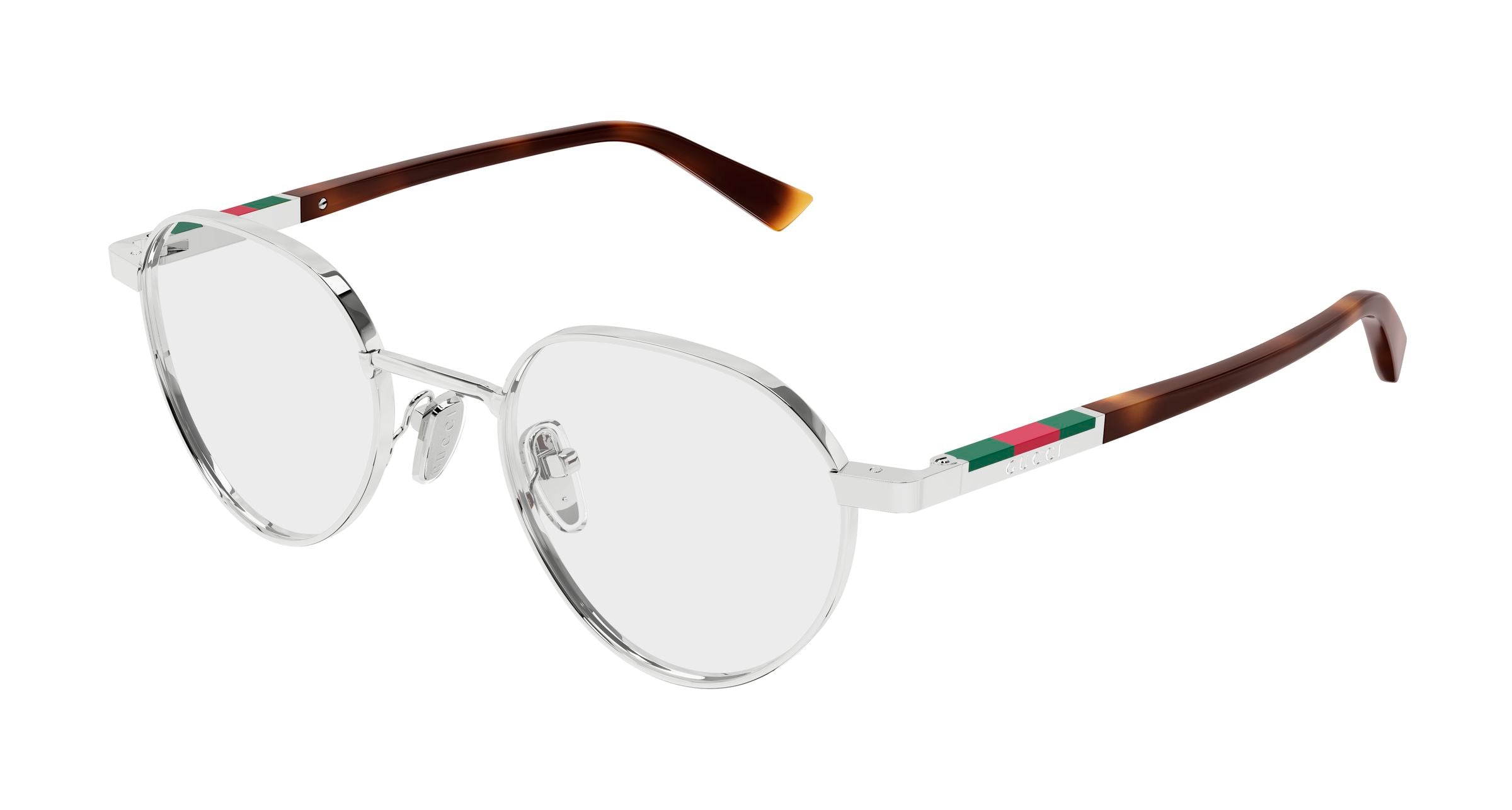 Gucci Uomo Gucci GG1963O 003 Montature da vista Metallo Argento Trasparente Rotonda