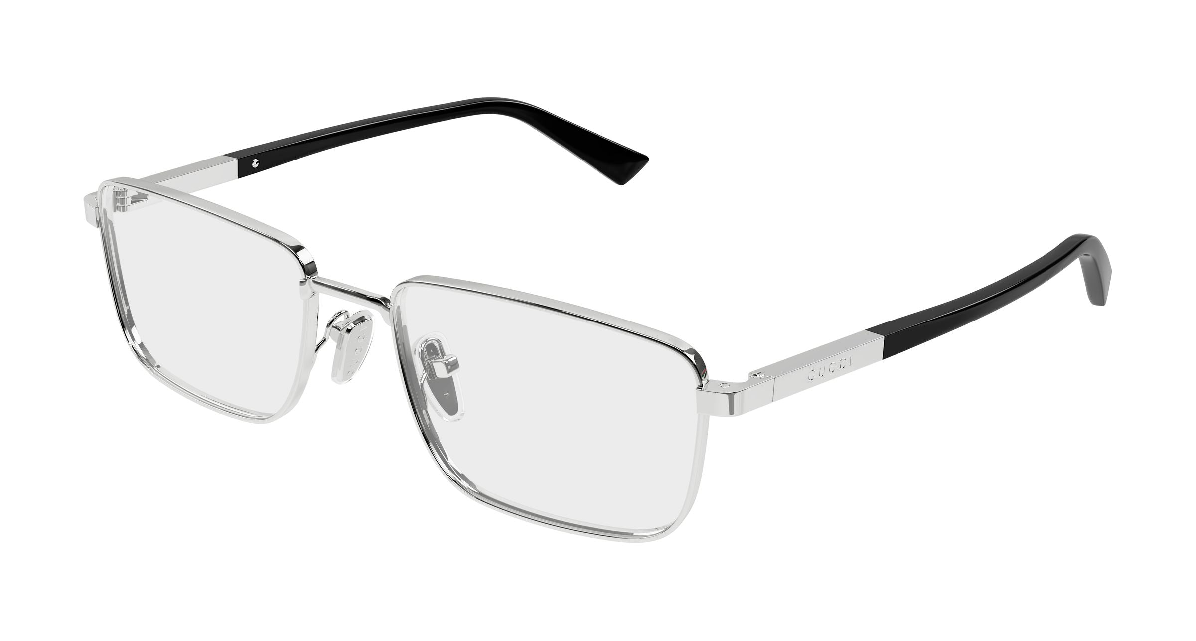 Gucci Uomo Gucci GG1964O 001 Montature da vista Metallo Argento Trasparente Squadrata