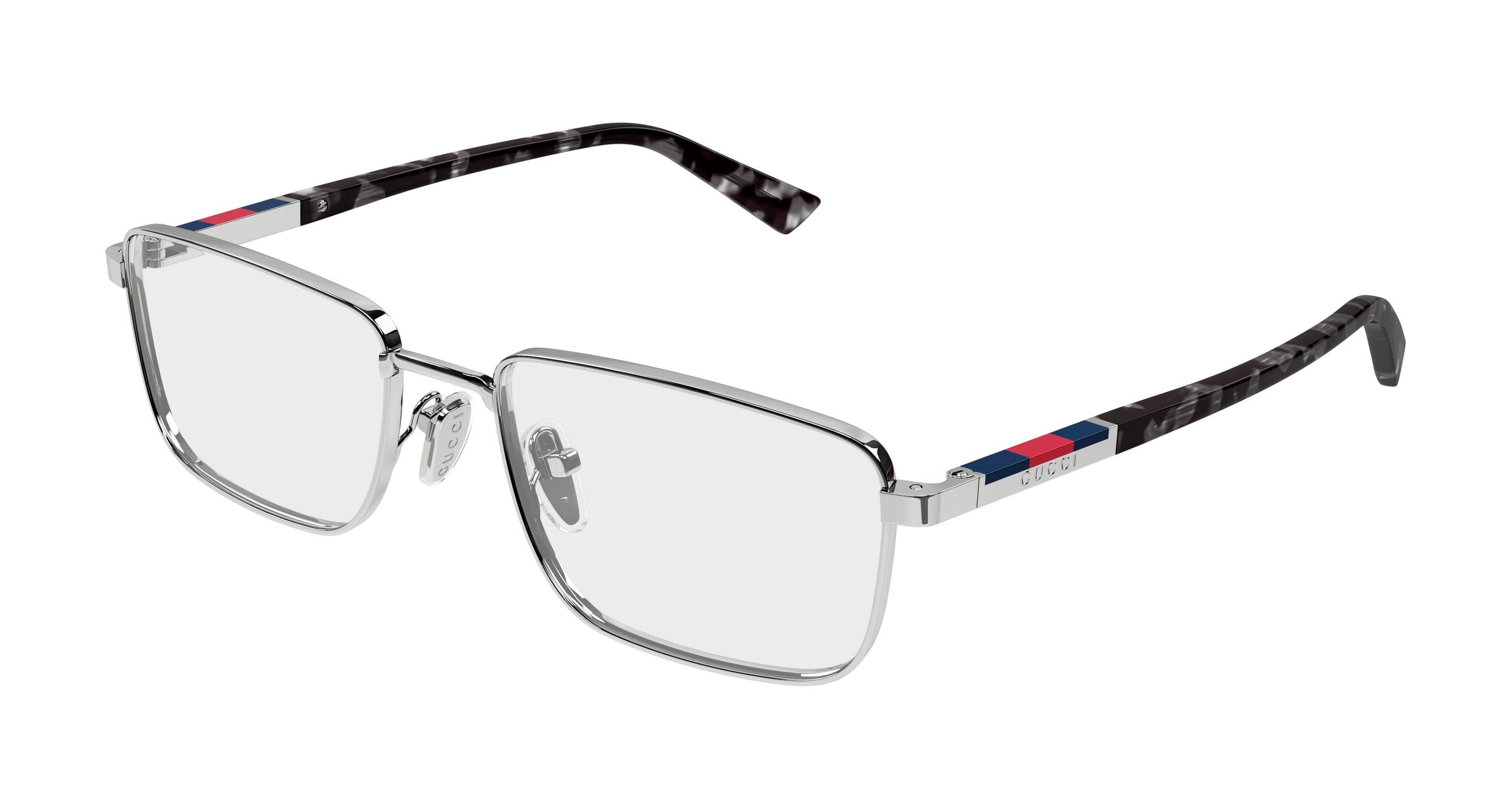 Gucci Uomo Gucci GG1964O 003 Montature da vista Metallo Rutenio Trasparente Squadrata