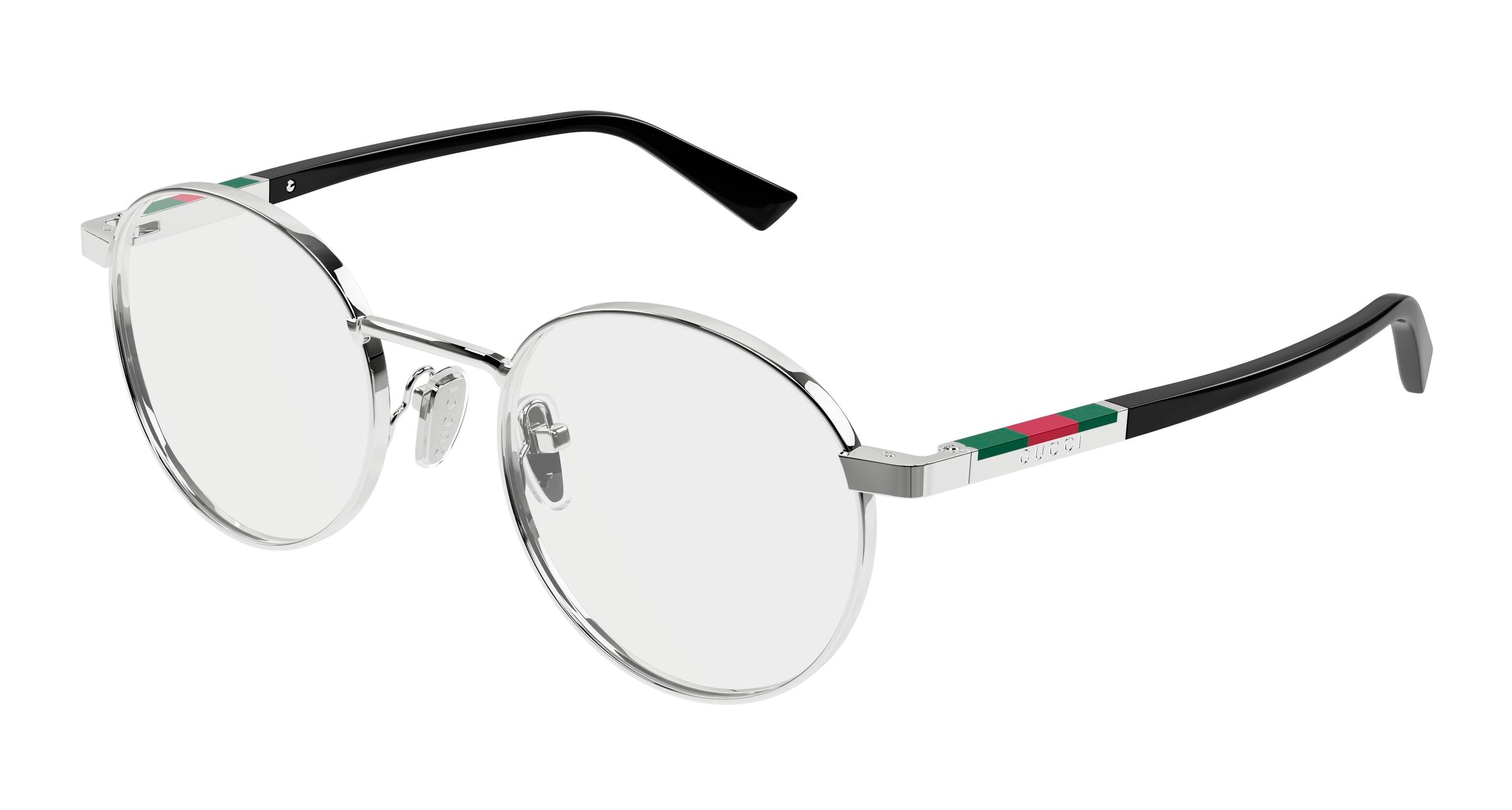Gucci Uomo Gucci GG1966OK 001 Montature da vista Metallo Argento Trasparente Rotonda