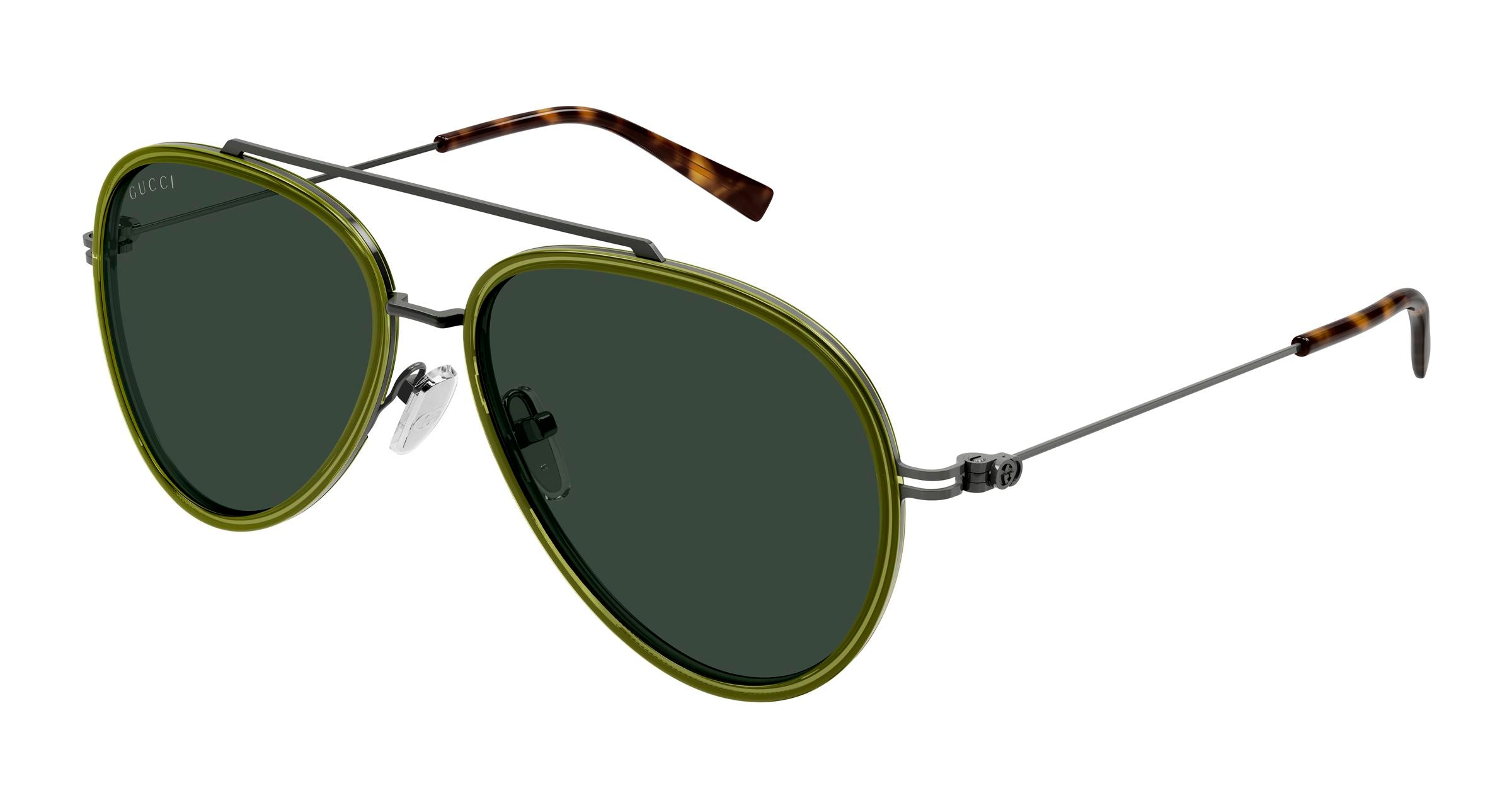 Gucci Uomo Gucci GG1981S 004 Occhiali da sole Iniettato Verde Verde Pilot Gucci Uomo Gucci GG1981S 004 Occhiali da sole Iniettato Verde Verde Pilot