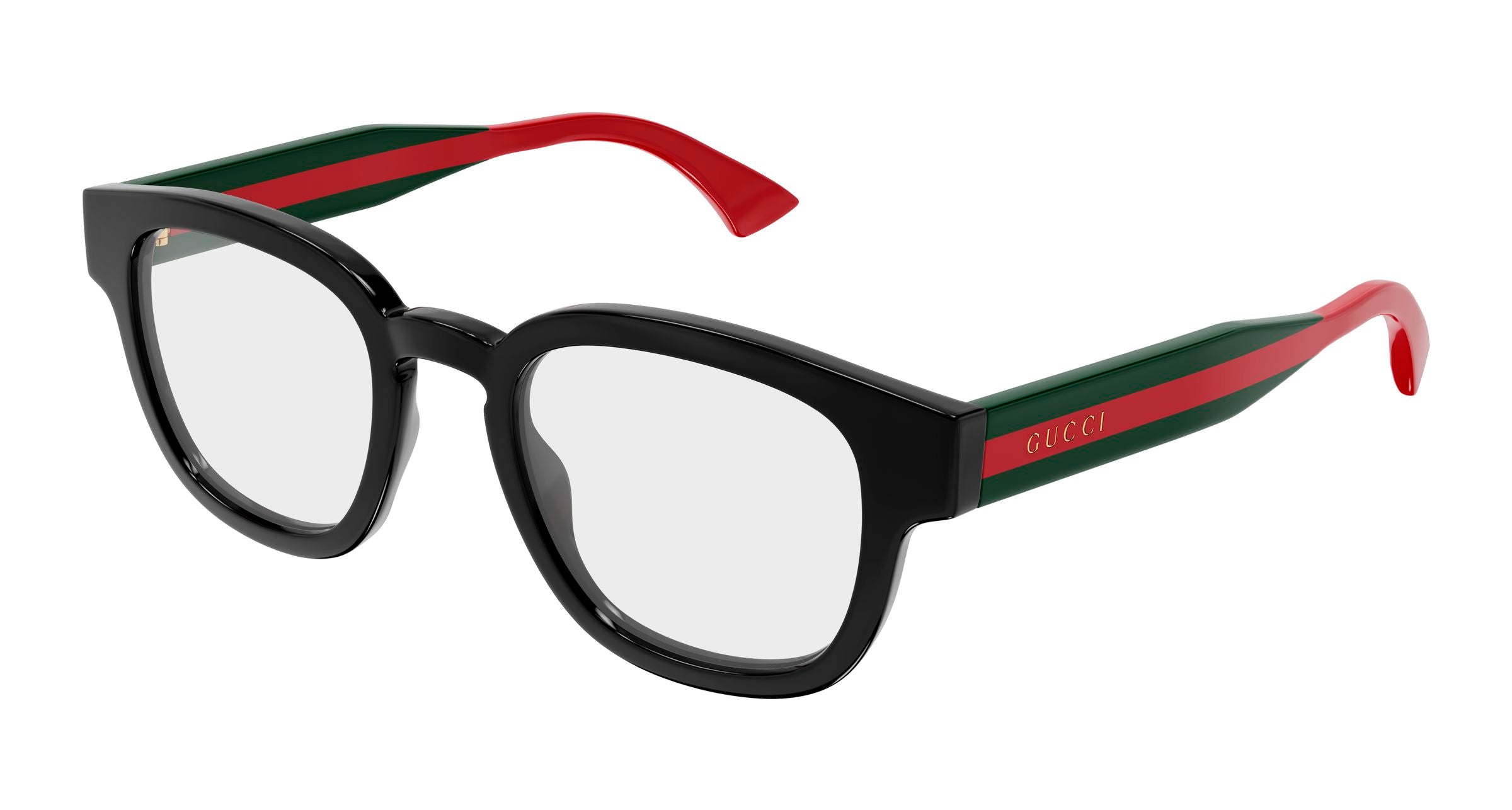Gucci Uomo Gucci GG1992O 001 Montature da vista Acetato Nero Trasparente Rotonda