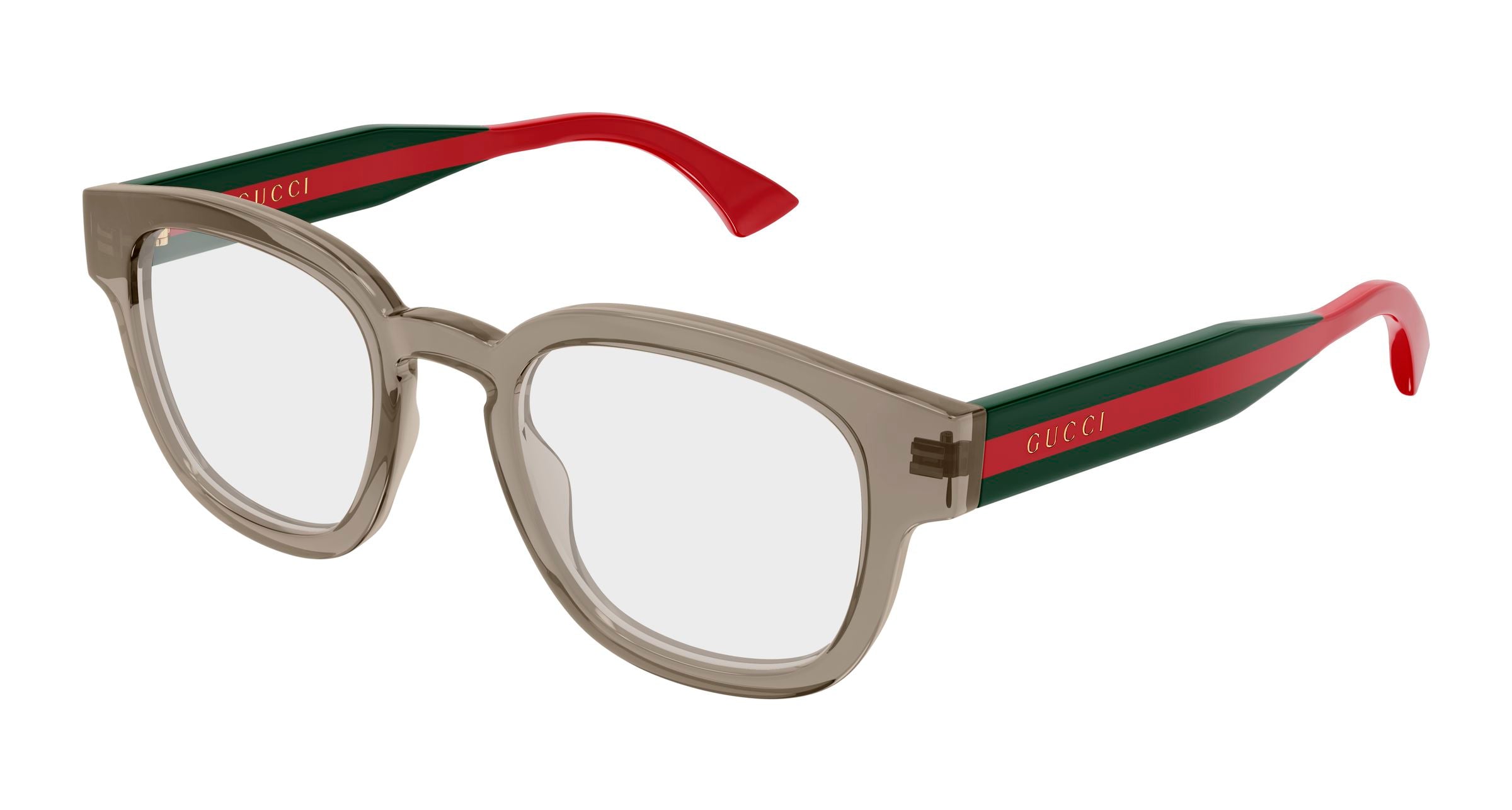 Gucci Uomo Gucci GG1992O 007 Montature da vista Acetato Marrone Trasparente Rotonda
