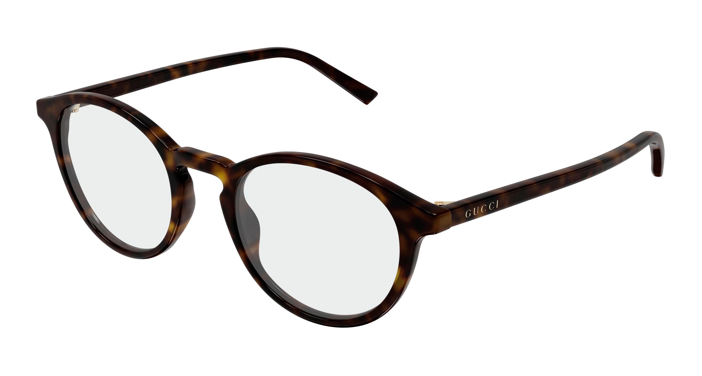 Gucci Uomo Gucci GG1998O 002 Montature da vista Acetato Havana Trasparente Rotonda