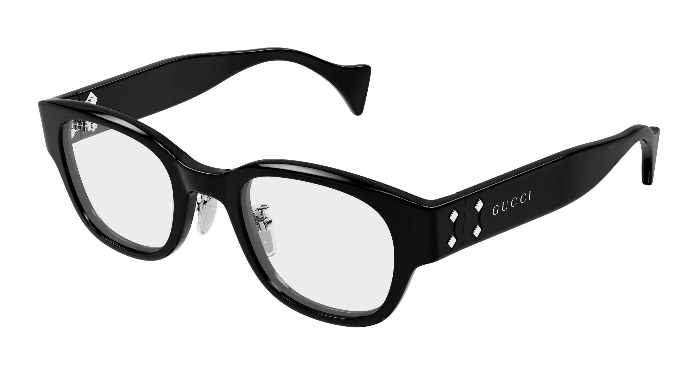 Gucci Uomo Gucci GG2001OJ 001 Montature da vista Acetato Nero Trasparente Rotonda Gucci Uomo Gucci GG2001OJ 001 Montature da vista Acetato Nero Trasparente Rotonda