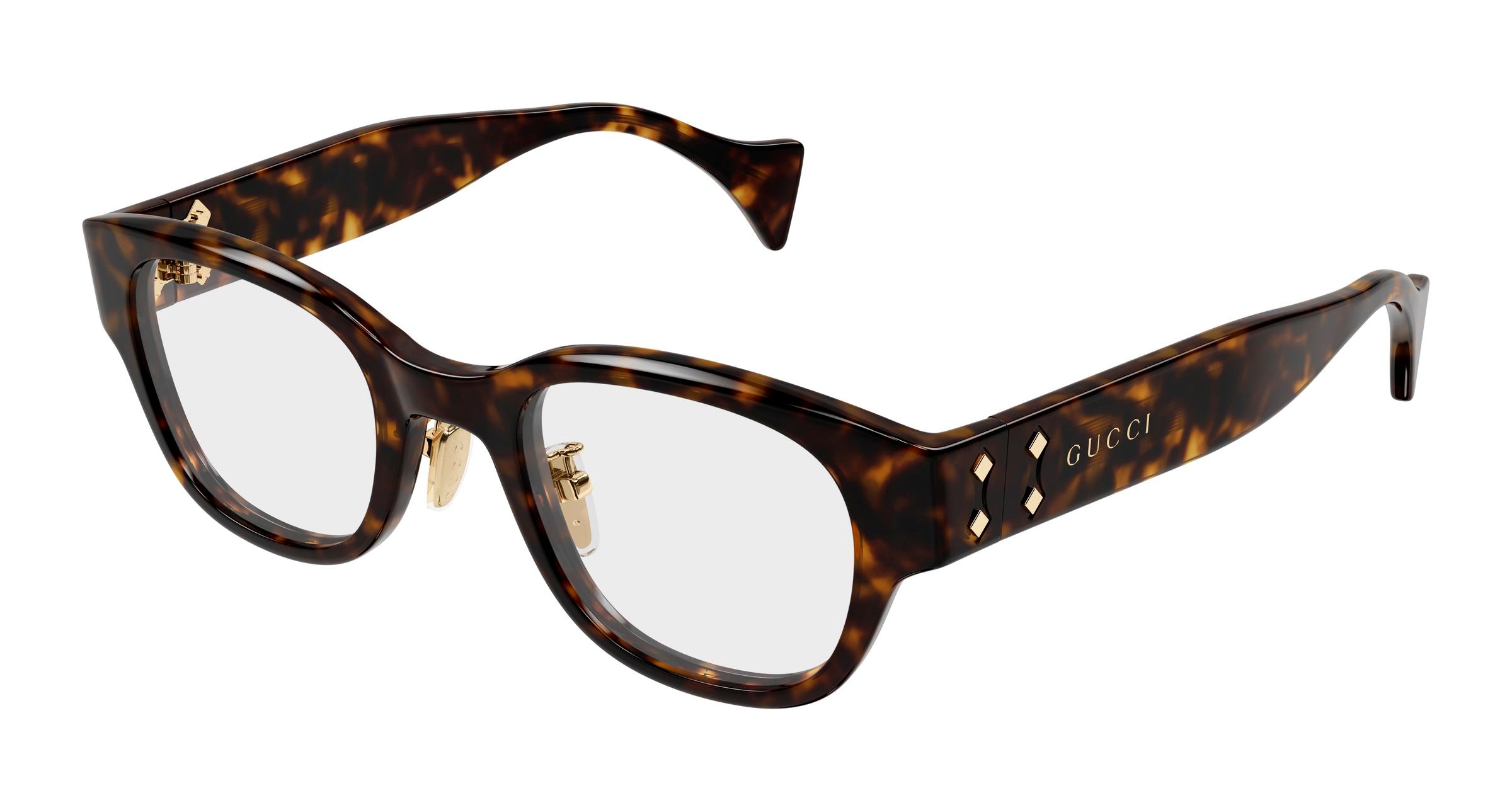 Gucci Uomo Gucci GG2001OJ 002 Montature da vista Acetato Havana Trasparente Rotonda Gucci Uomo Gucci GG2001OJ 002 Montature da vista Acetato Havana Trasparente Rotonda