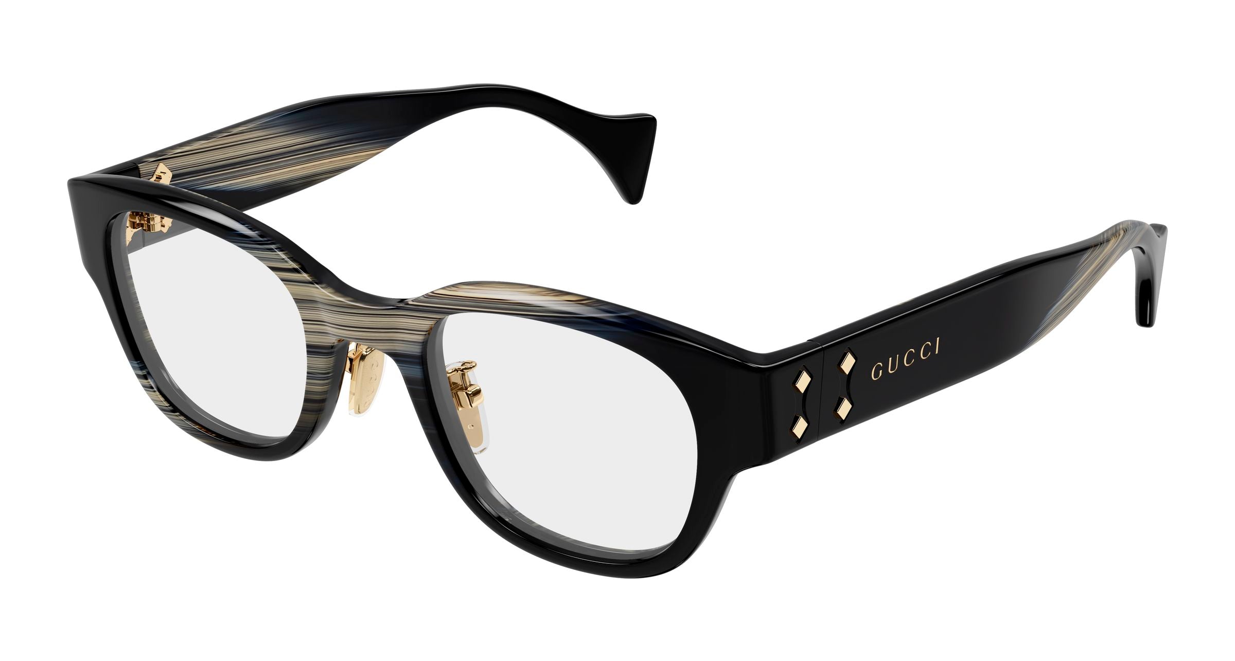 Gucci Uomo Gucci GG2001OJ 003 Montature da vista Acetato Nero Trasparente Rotonda Gucci Uomo Gucci GG2001OJ 003 Montature da vista Acetato Nero Trasparente Rotonda