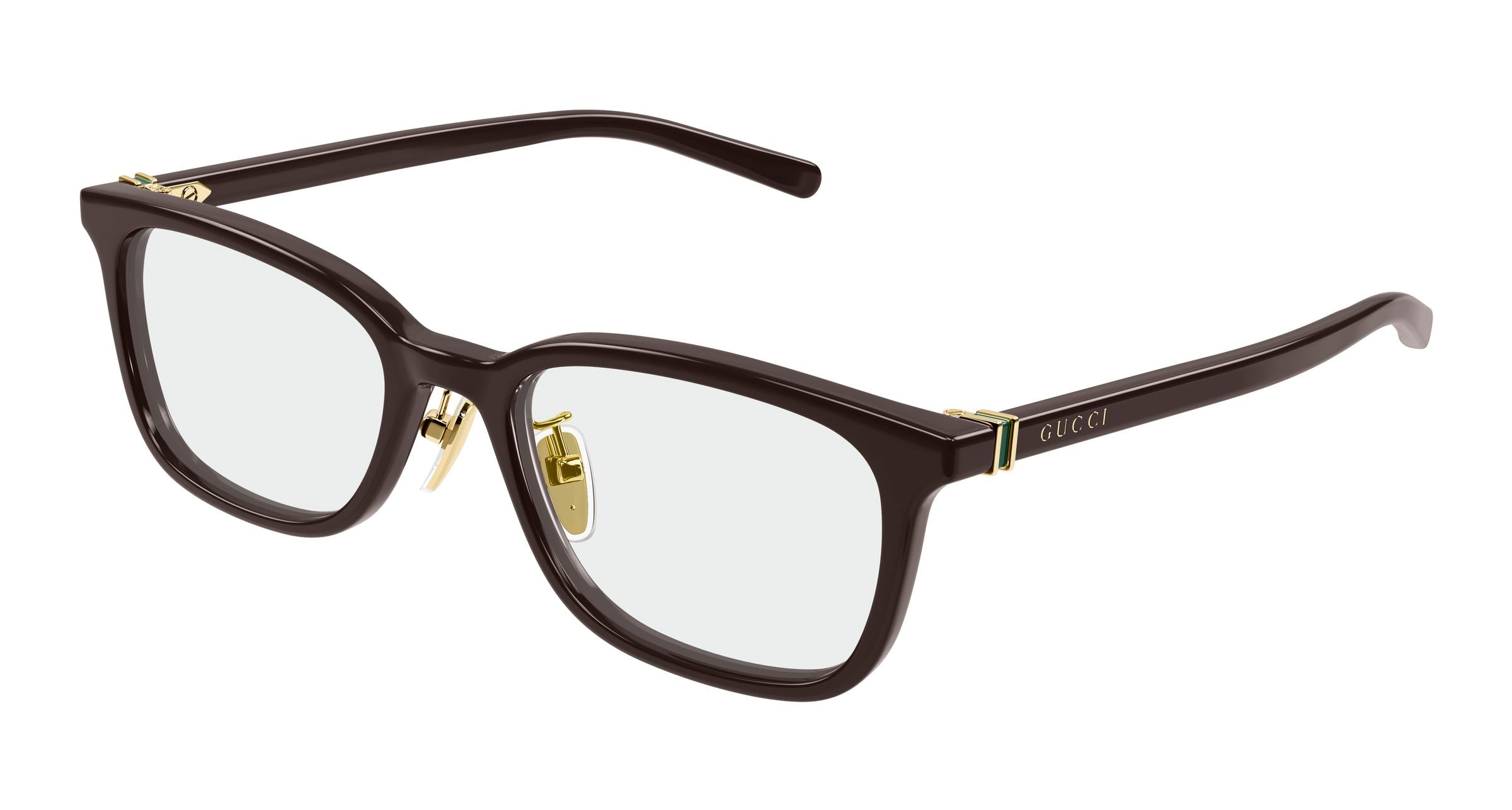 Gucci Uomo Gucci GG2002OJ 002 Montature da vista Acetato Marrone Trasparente Squadrata