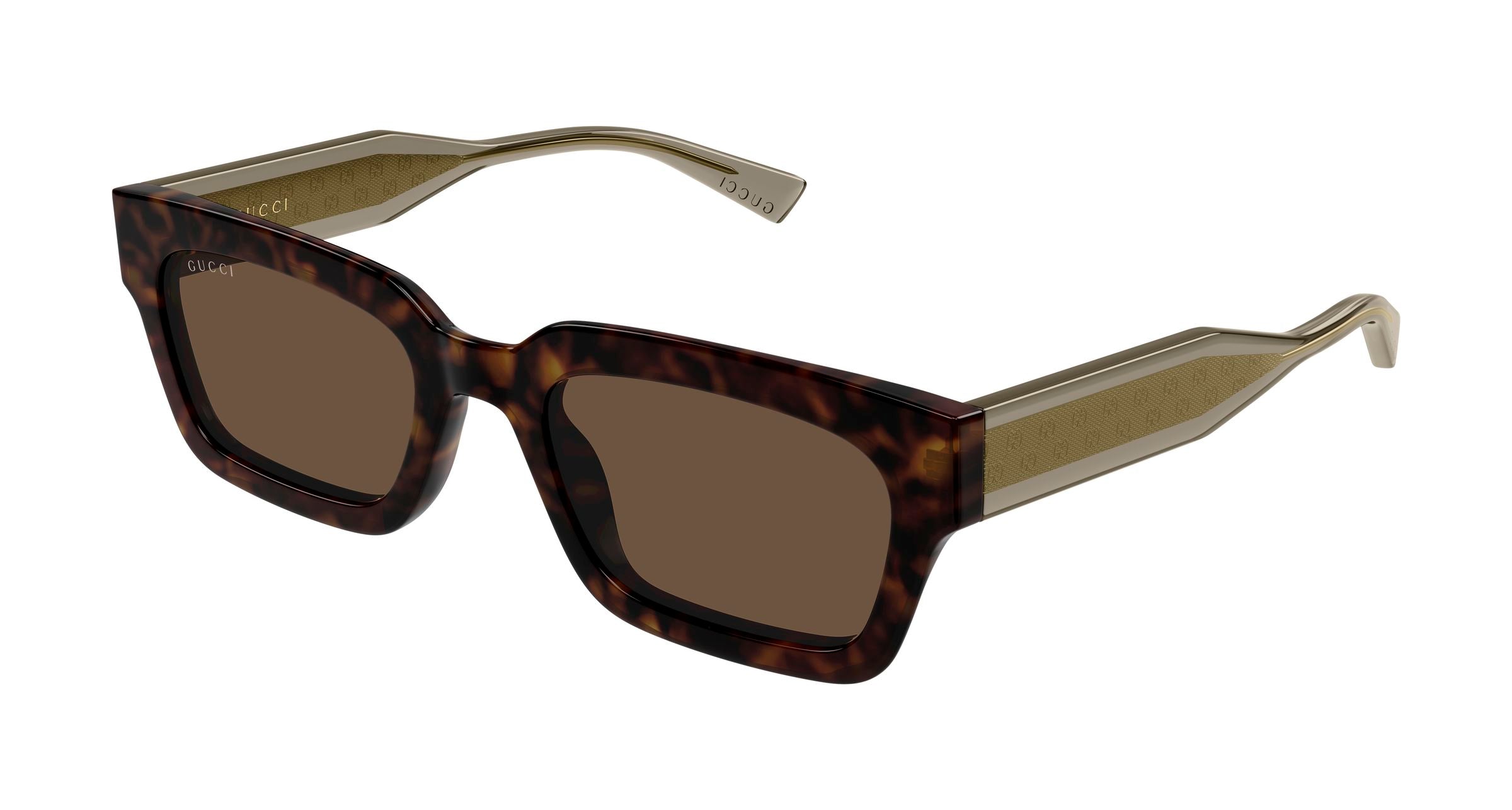 Gucci Uomo Gucci GG2069S 002 Occhiali da sole Acetato Havana Marrone Squadrata
