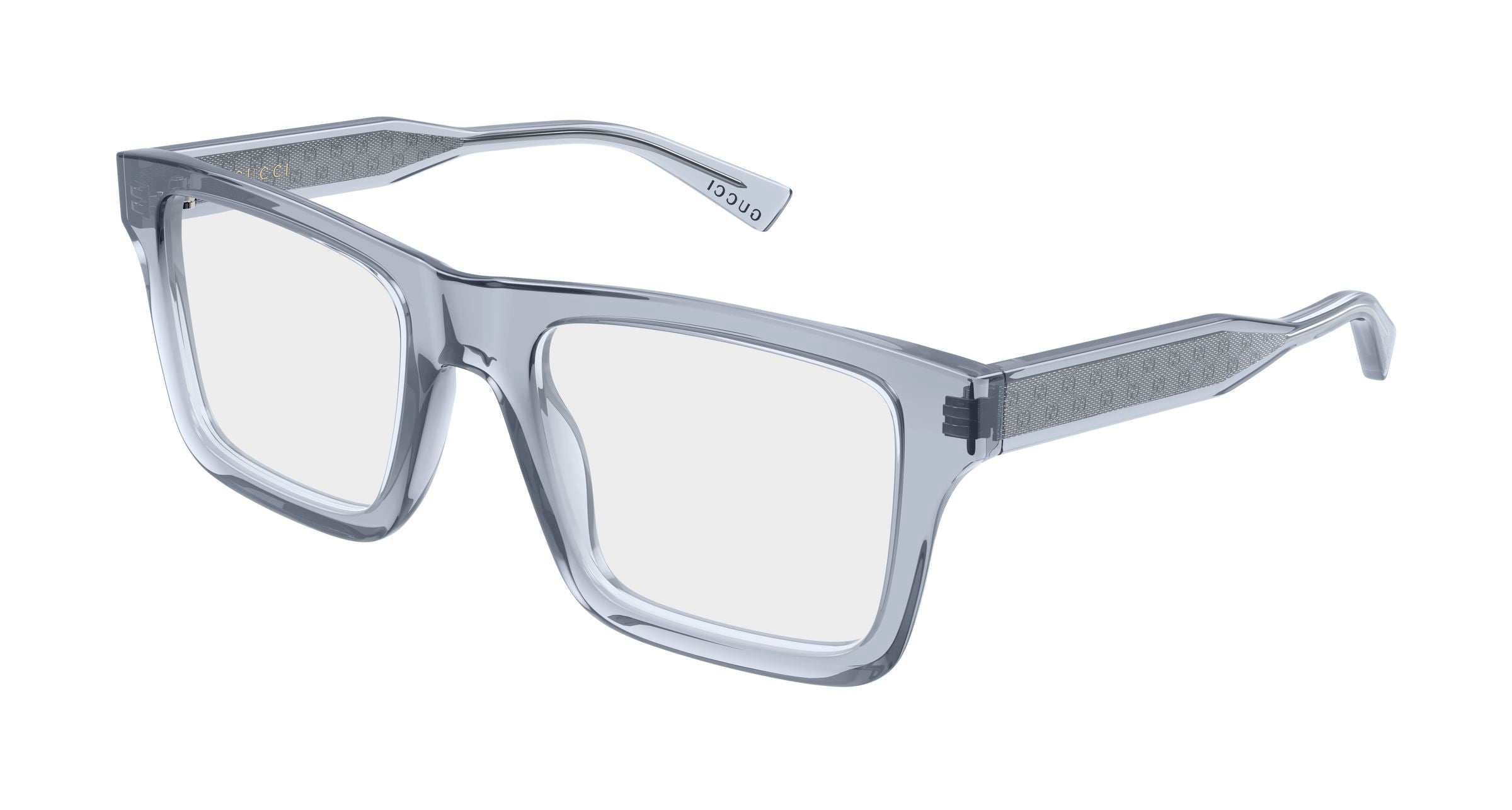 Gucci Uomo Gucci GG2070O 004 Montature da vista Acetato Grigio Trasparente Squadrata
