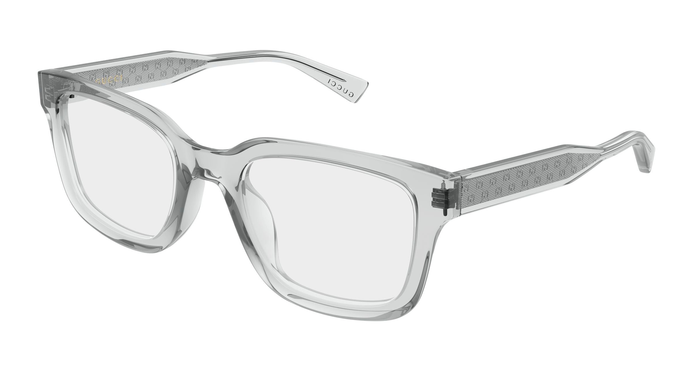 Gucci Uomo Gucci GG2071OL 005 Montature da vista Acetato Grigio Trasparente Squadrata