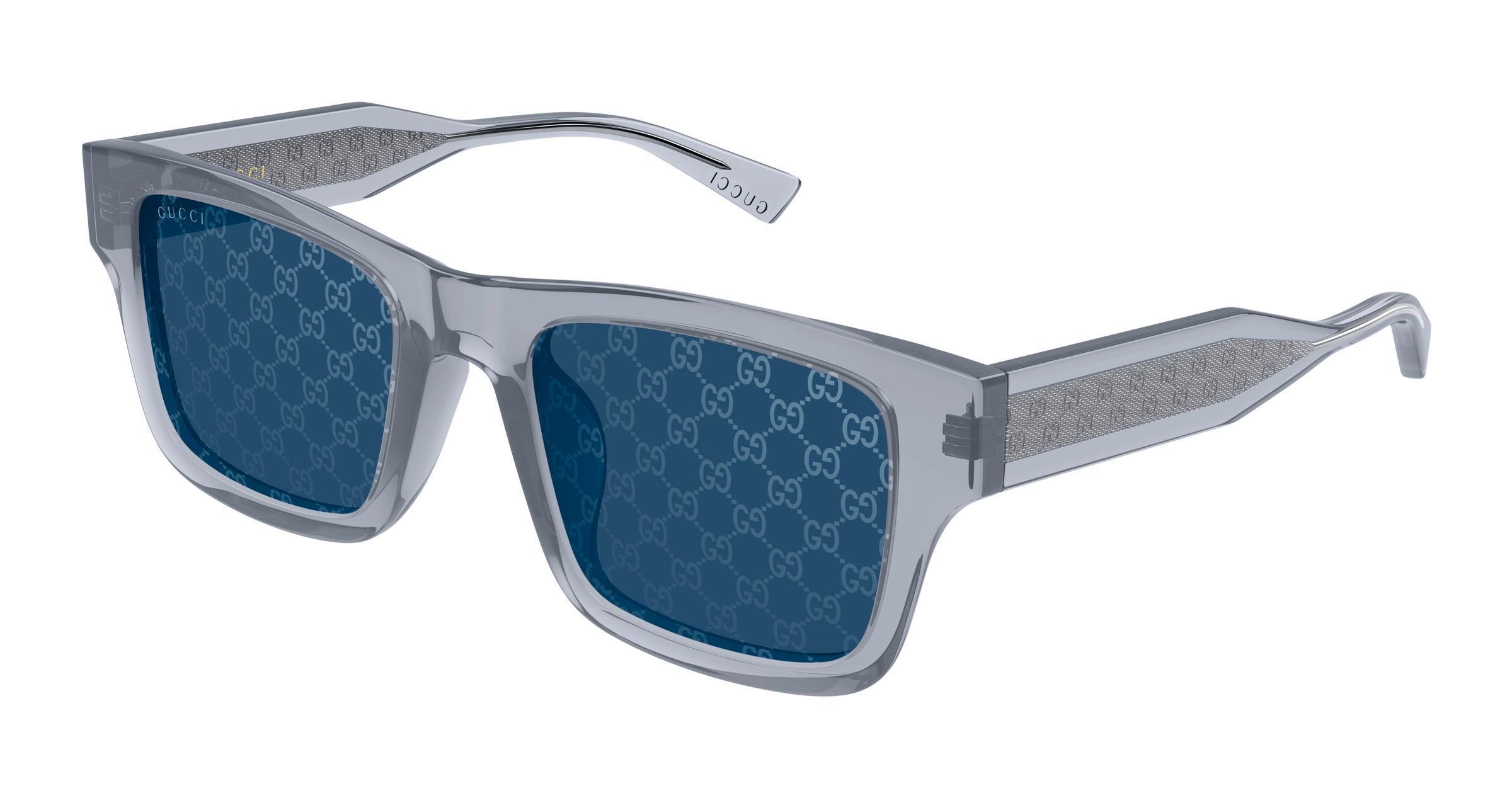 Gucci Uomo Gucci GG2072SA 004 Occhiali da sole Acetato Grigio Blu Squadrata Gucci Uomo Gucci GG2072SA 004 Occhiali da sole Acetato Grigio Blu Squadrata