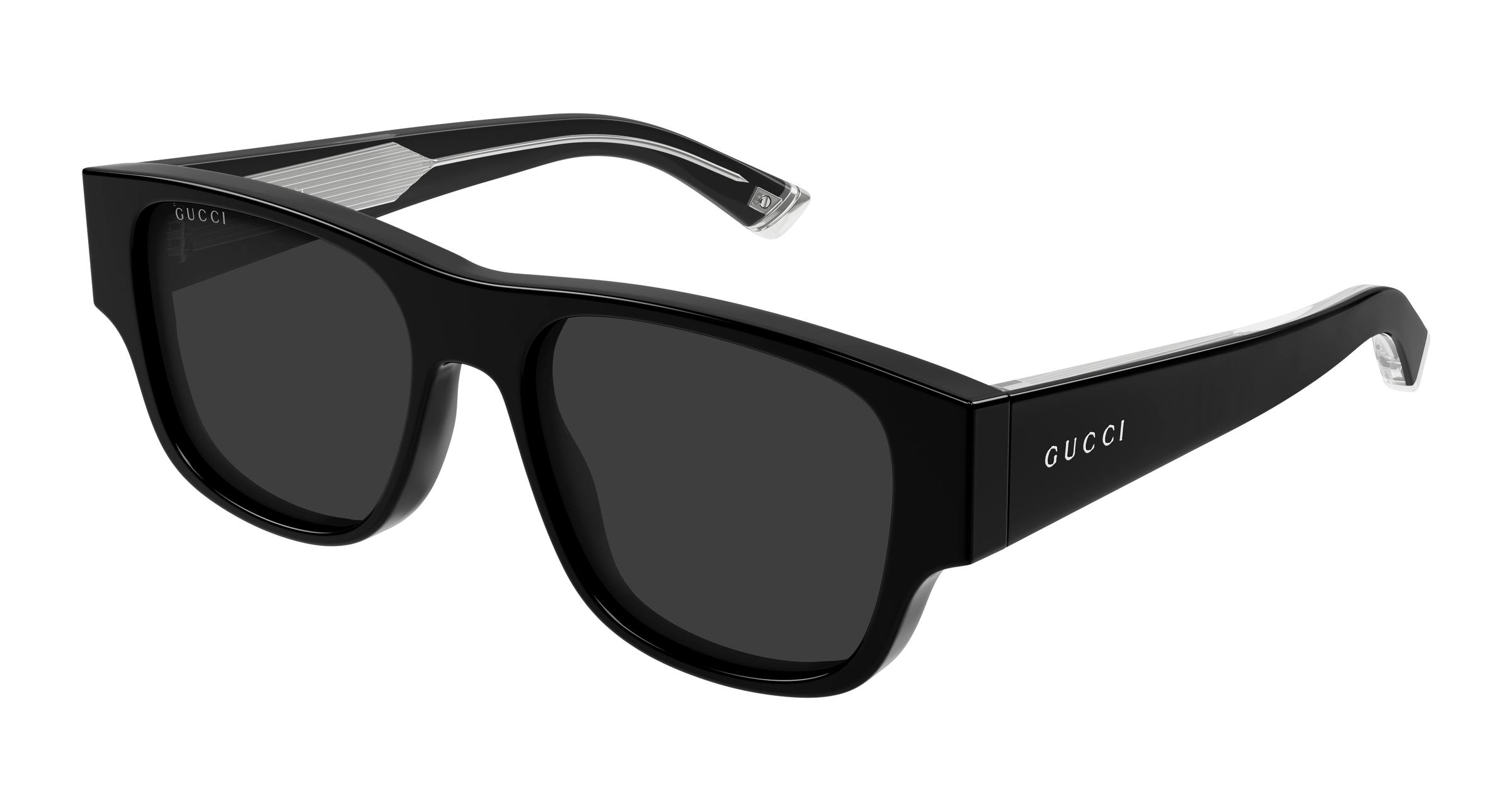 Gucci Uomo Gucci GG2075S 001 Occhiali da sole Acetato Nero Grigio Squadrata