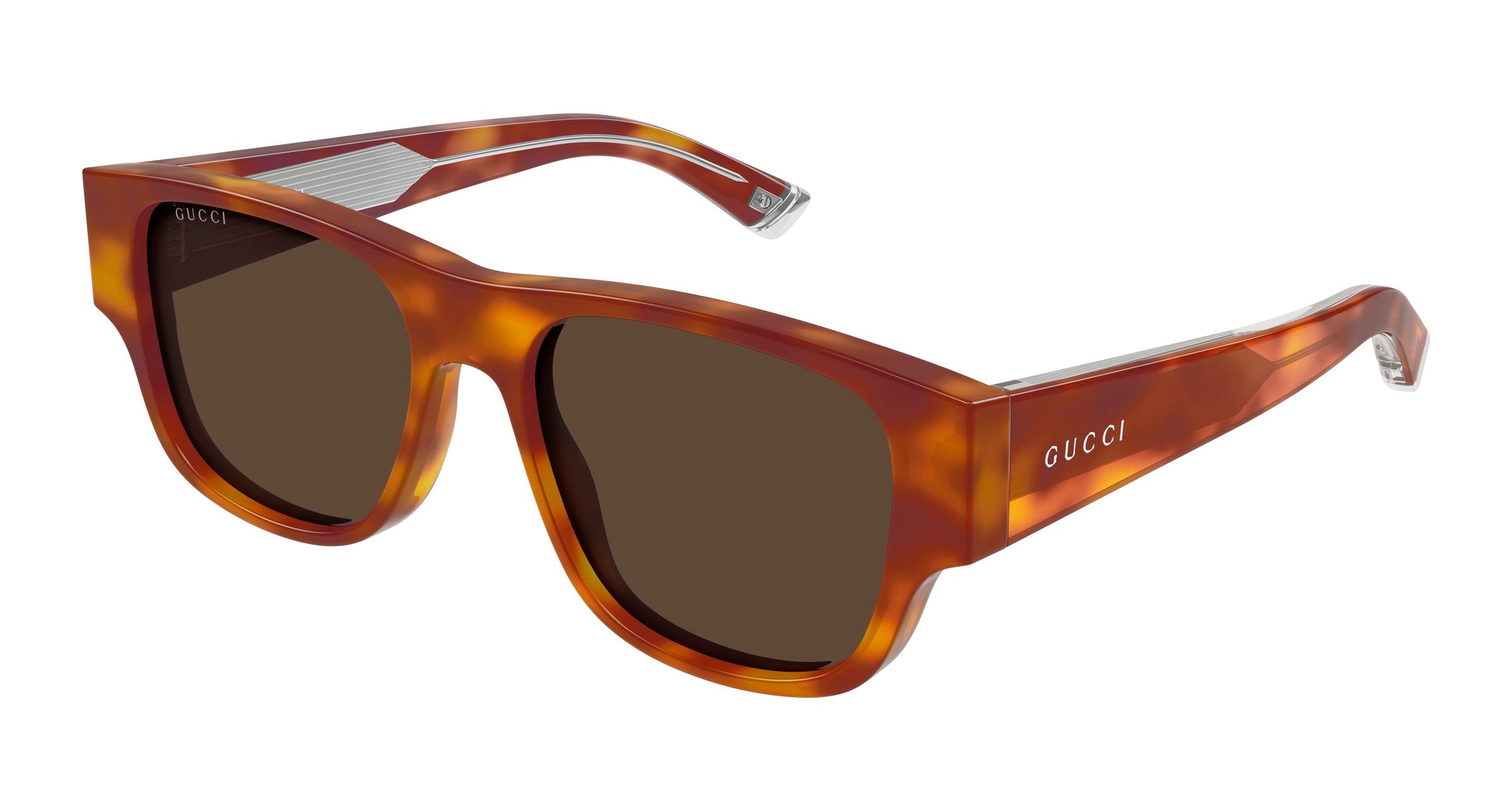 Gucci Uomo Gucci GG2075S 002 Occhiali da sole Acetato Havana Marrone Squadrata