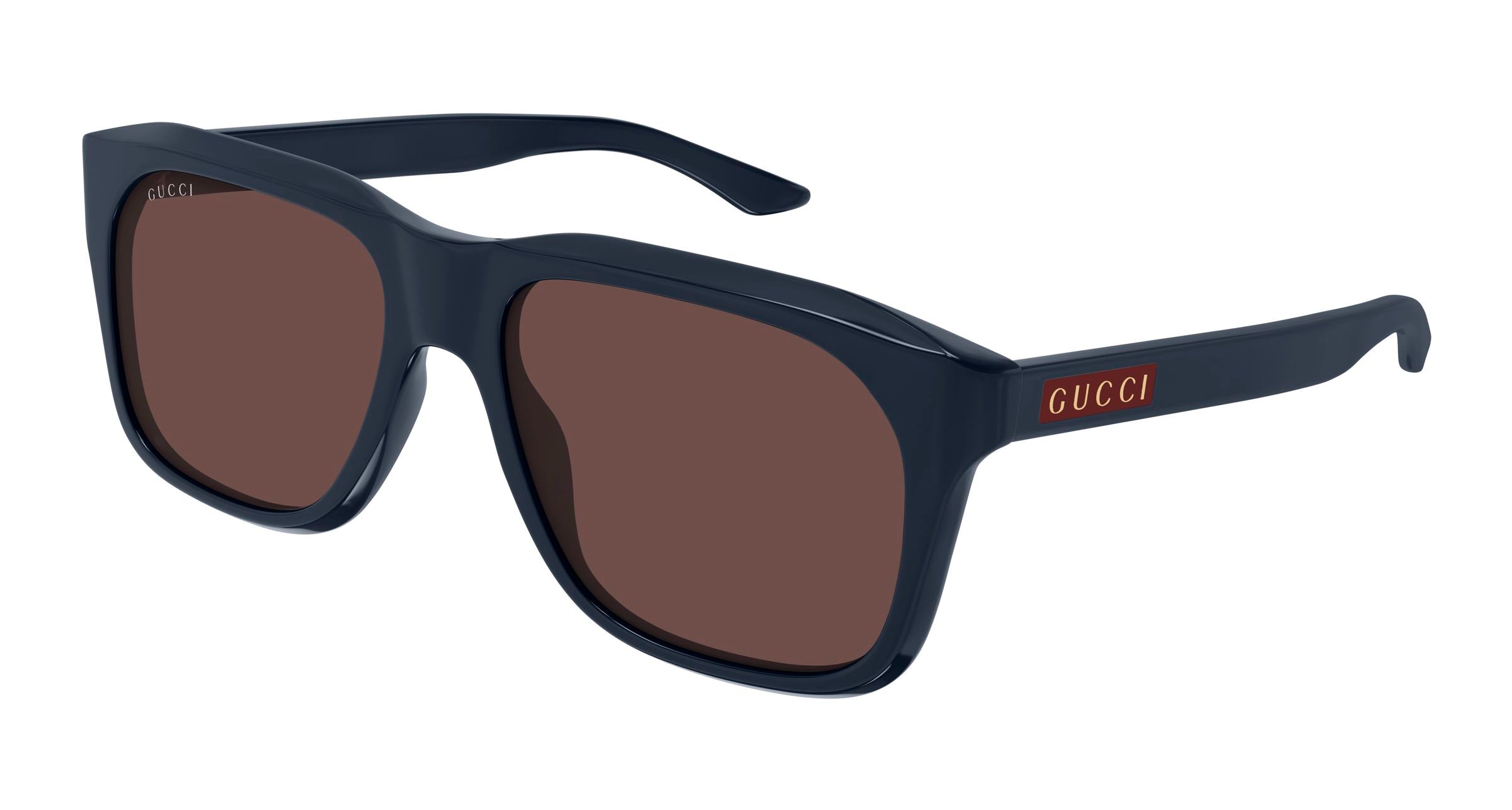 Gucci Uomo Gucci GG2077S 004 Occhiali da sole Acetato Blu Marrone Squadrata