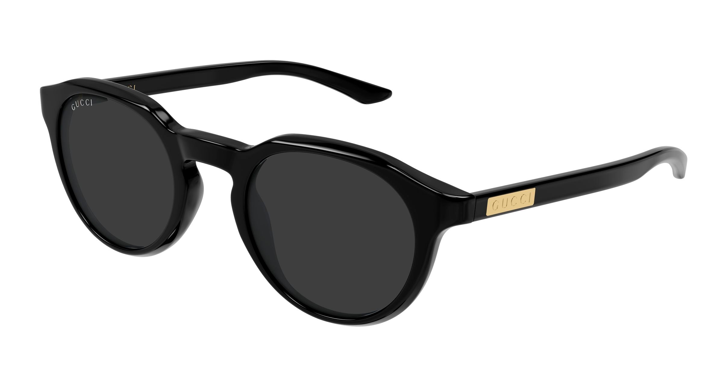 Gucci Uomo Gucci GG2079S 001 Occhiali da sole Acetato Nero Grigio Rotonda