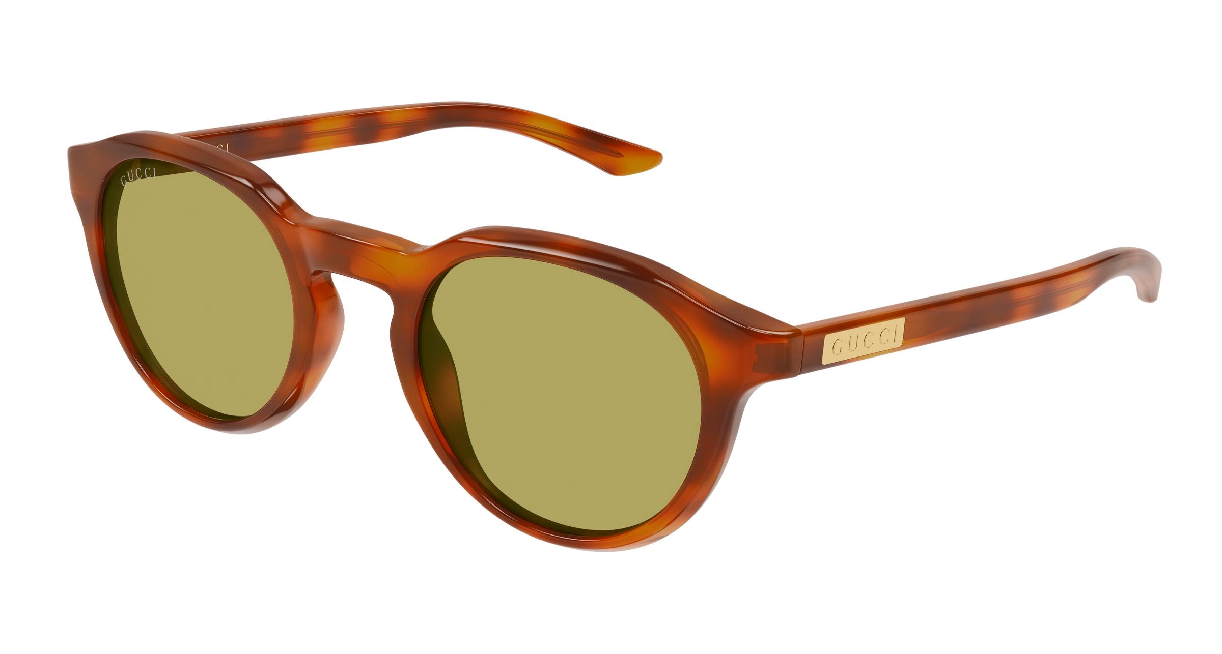 Gucci Uomo Gucci GG2079S 005 Occhiali da sole Acetato Havana Verde Rotonda Gucci Uomo Gucci GG2079S 005 Occhiali da sole Acetato Havana Verde Rotonda