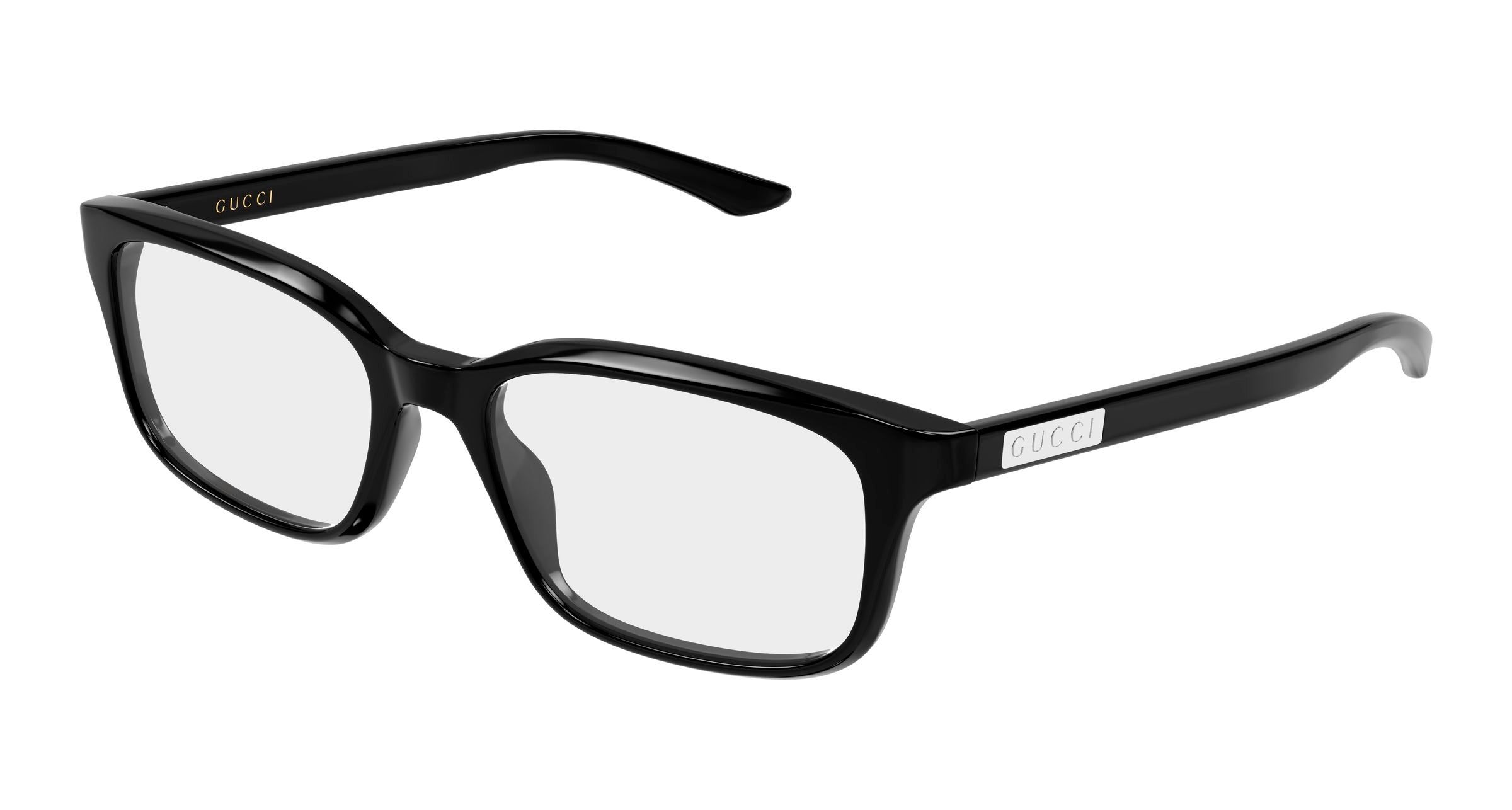 Gucci Uomo Gucci GG2082O 001 Montature da vista Acetato Nero Trasparente Squadrata