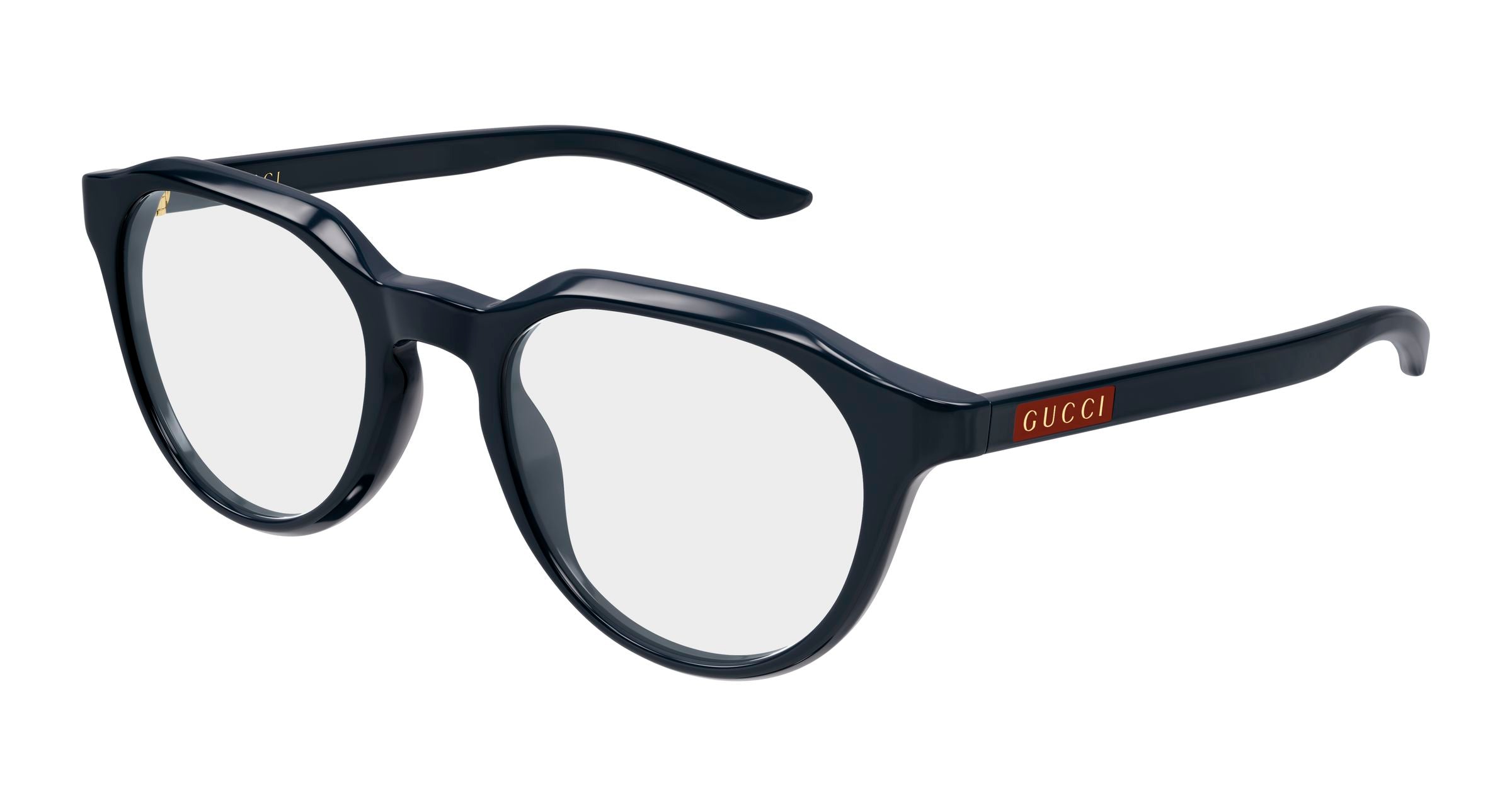 Gucci Uomo Gucci GG2083O 003 Montature da vista Acetato Blu Trasparente Rotonda
