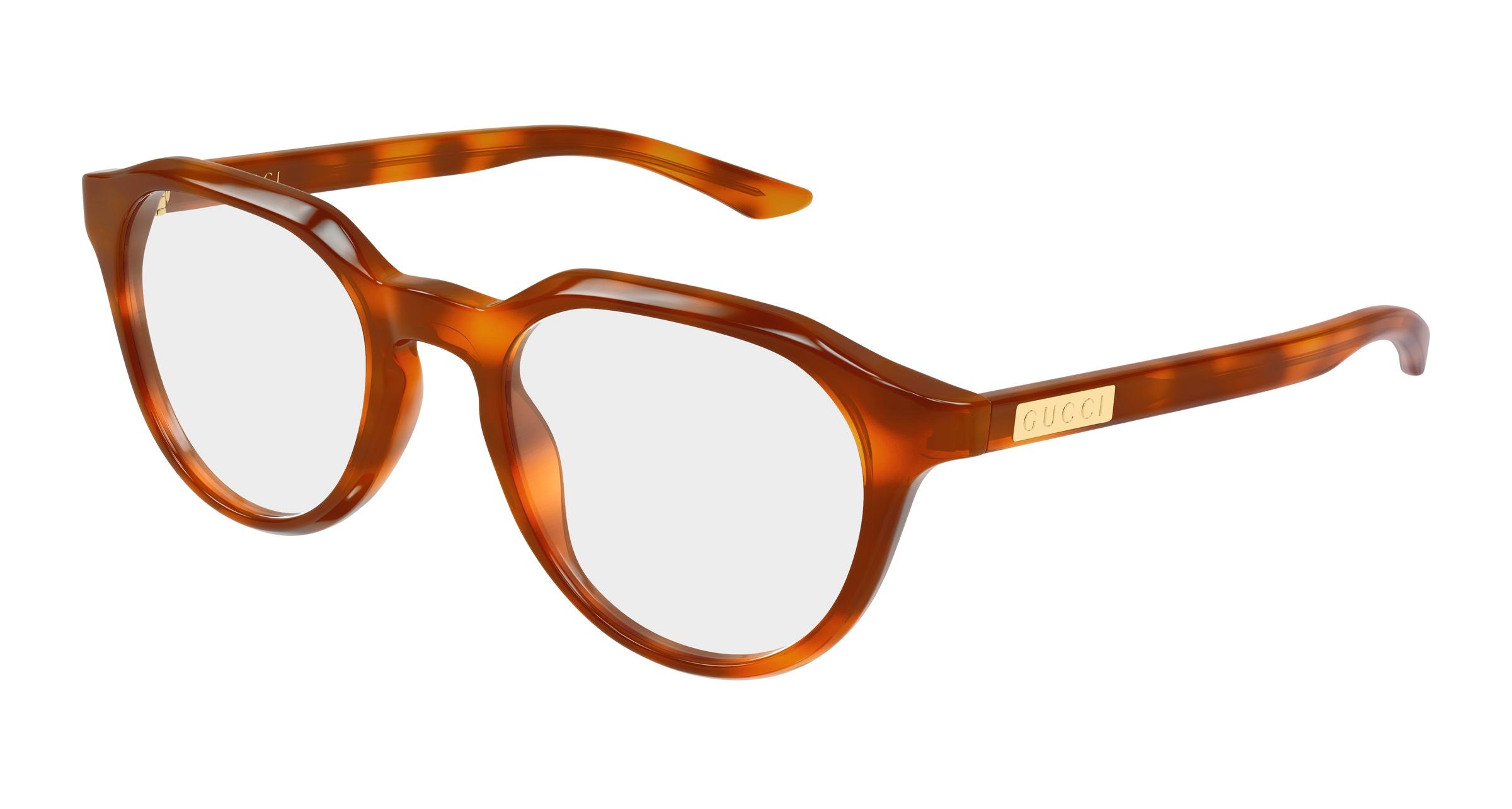 Gucci Uomo Gucci GG2083O 004 Montature da vista Acetato Havana Trasparente Rotonda Gucci Uomo Gucci GG2083O 004 Montature da vista Acetato Havana Trasparente Rotonda