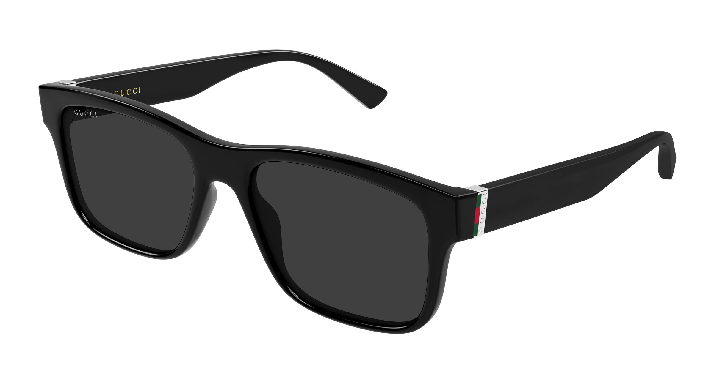 Gucci Uomo Gucci GG2085S 001 Occhiali da sole Iniettato Nero Grigio Squadrata