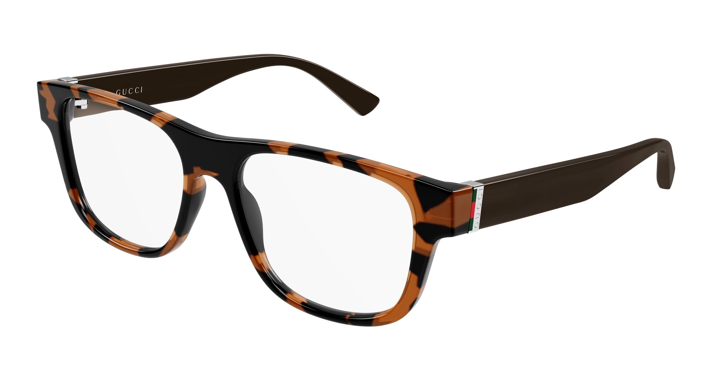Gucci Uomo Gucci GG2086O 007 Montature da vista Iniettato Havana Trasparente Squadrata